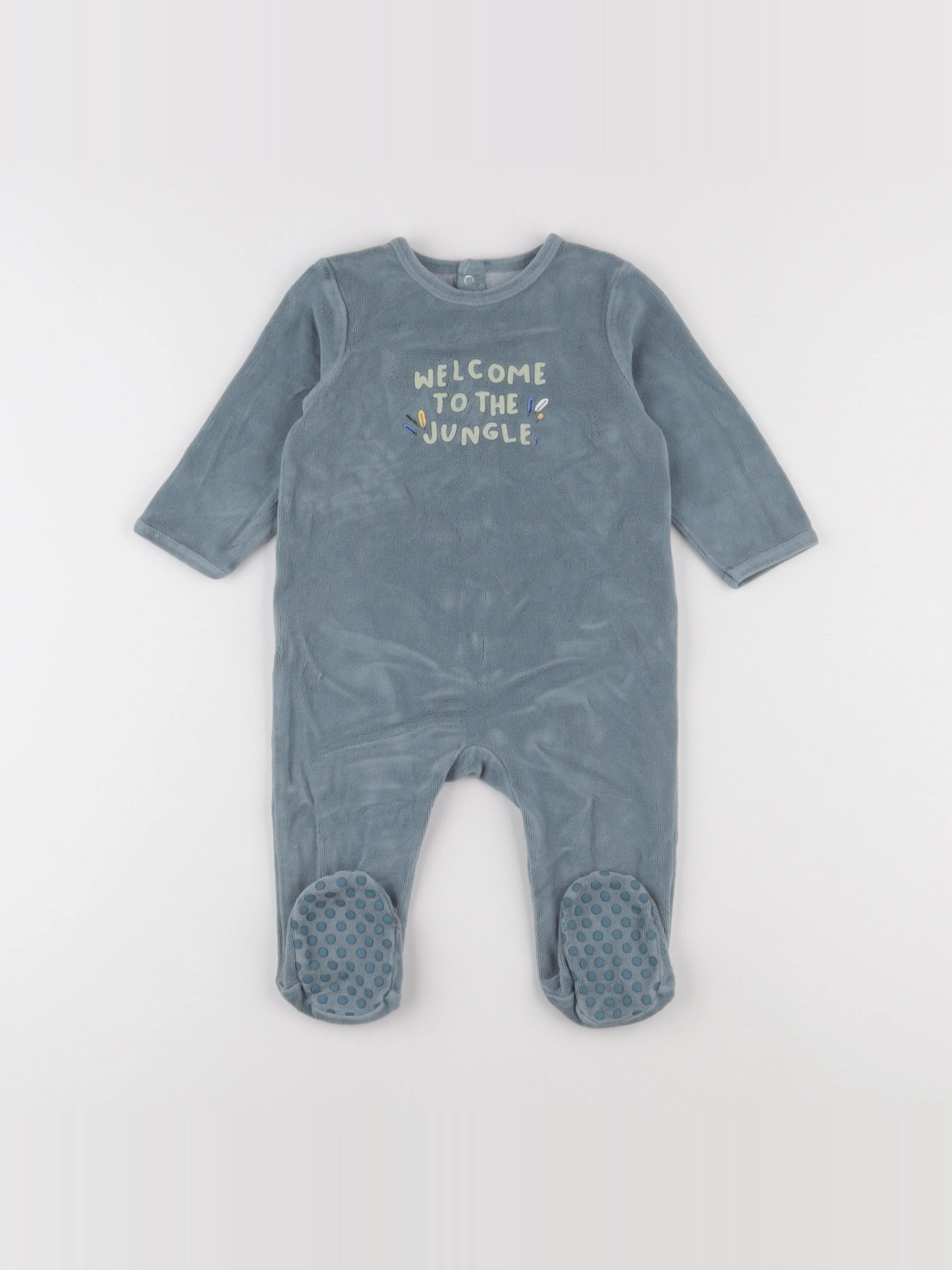 Vertbaudet - pyjama velours vert - 12 mois