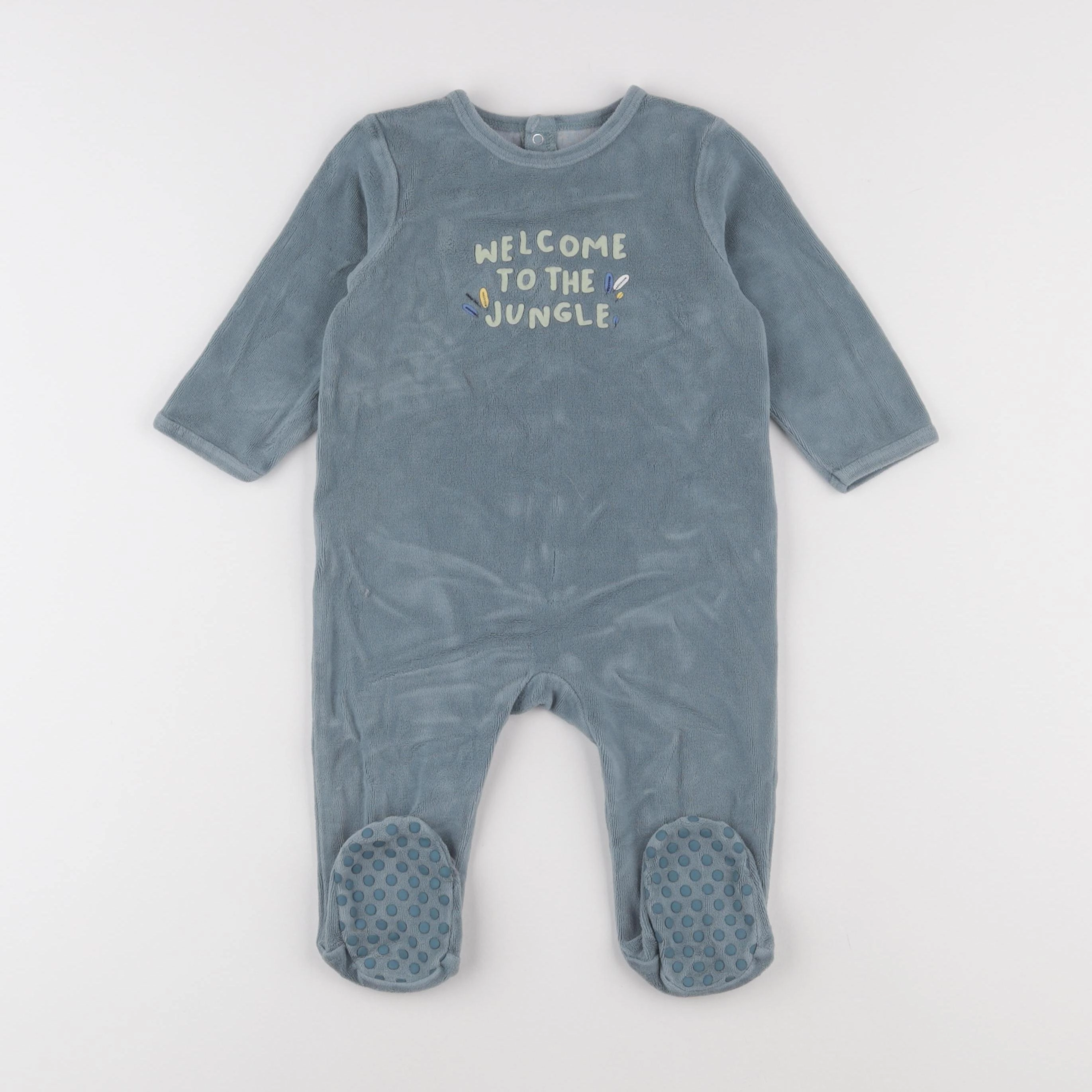Vertbaudet - pyjama velours vert - 12 mois