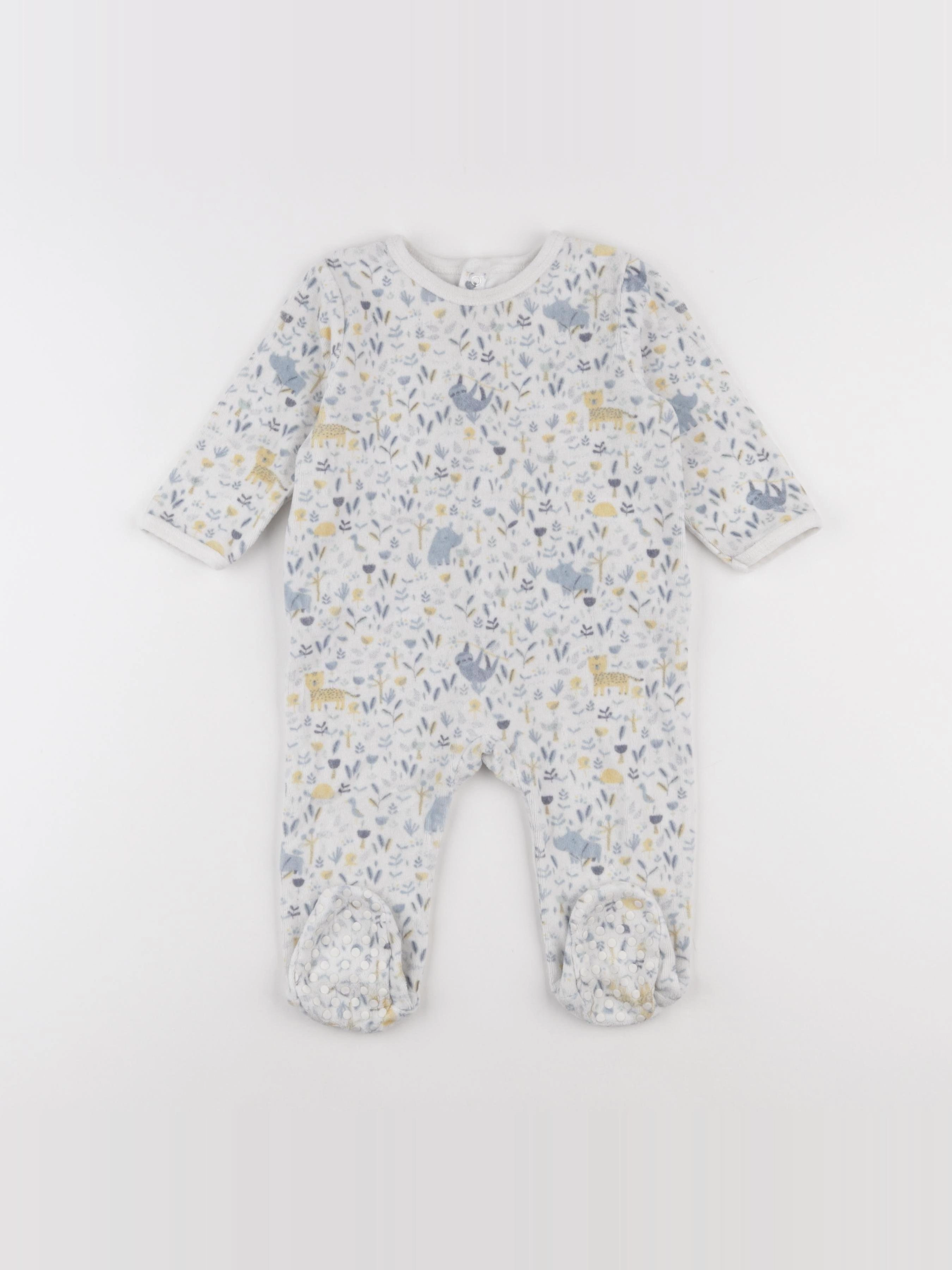 Vertbaudet - pyjama velours bleu - 12 mois