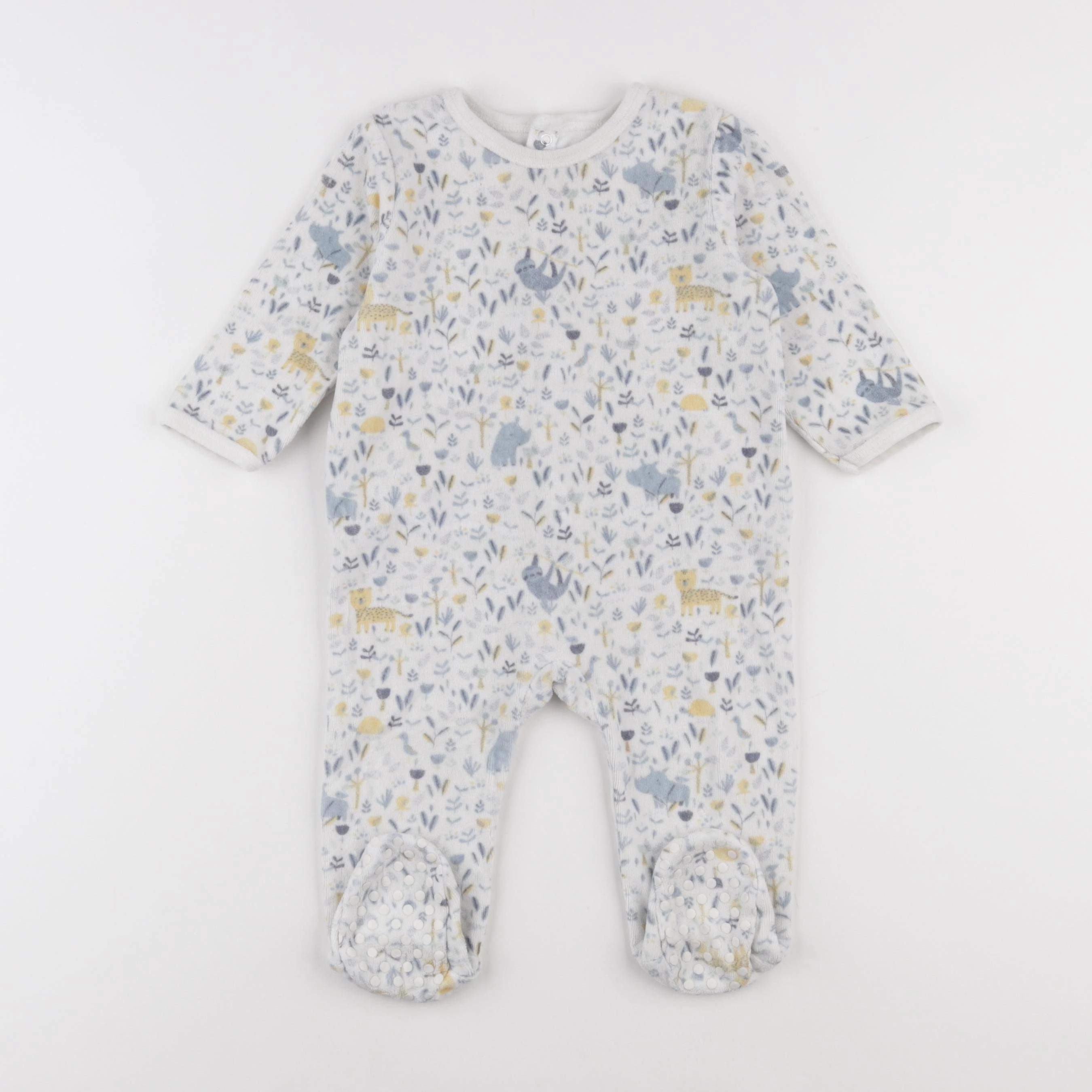 Vertbaudet - pyjama velours bleu - 12 mois