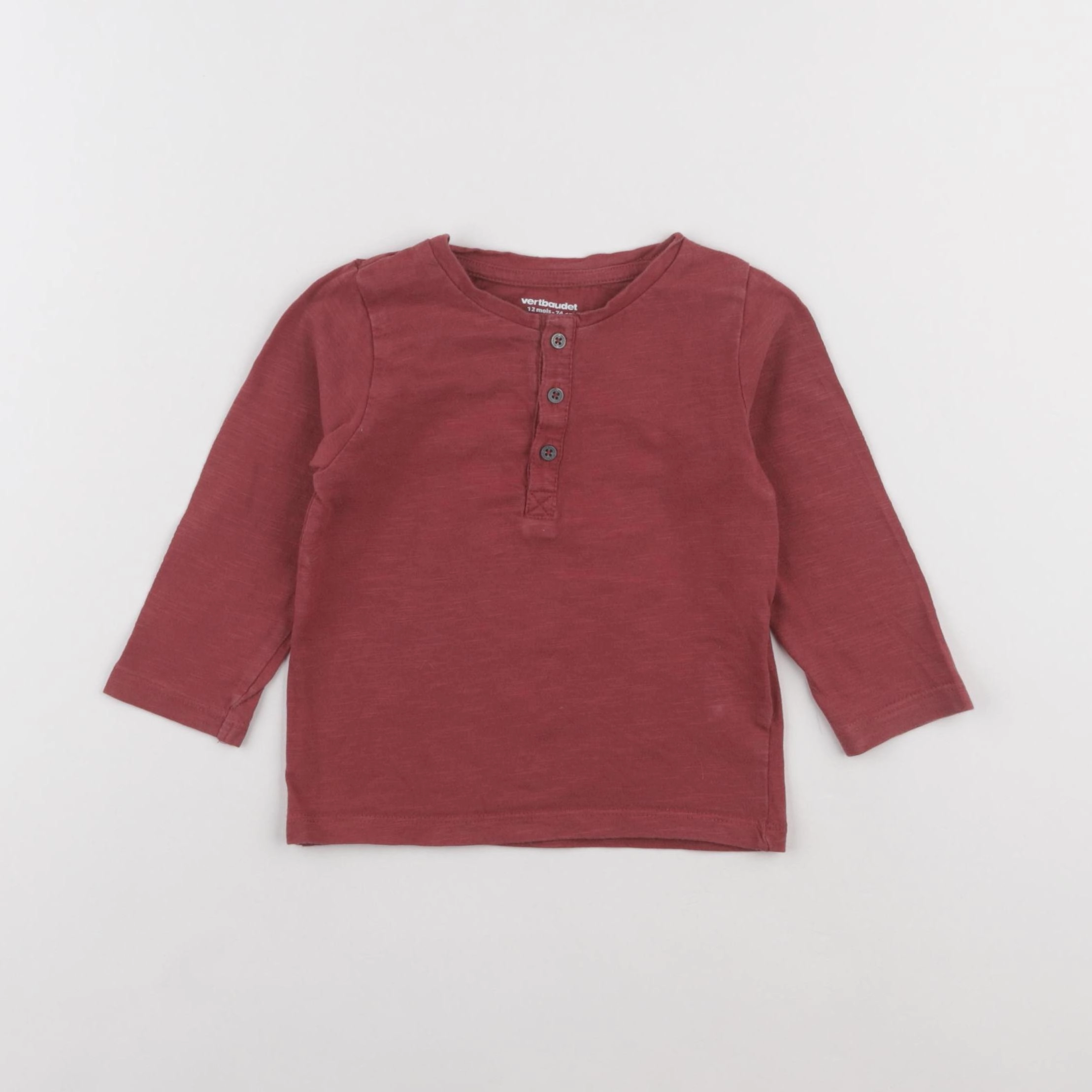 Vertbaudet - tee-shirt rouge - 12 mois
