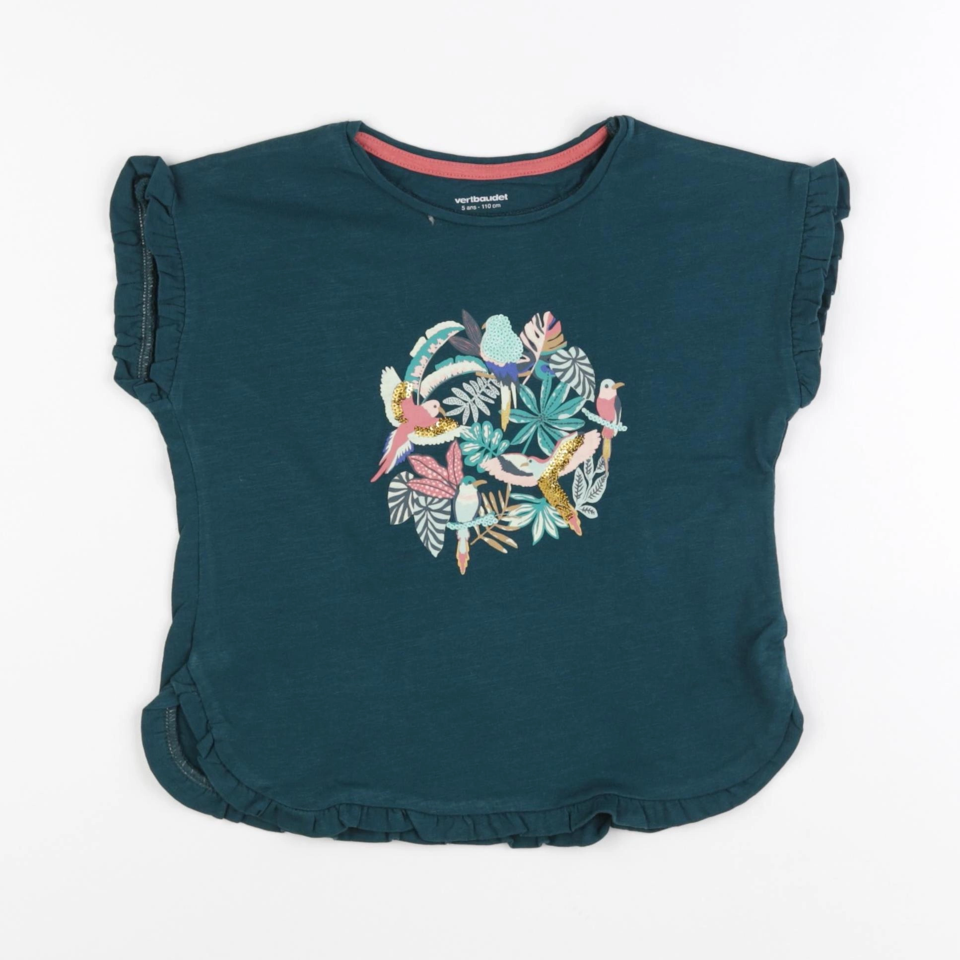 Vertbaudet - tee-shirt vert - 5 ans