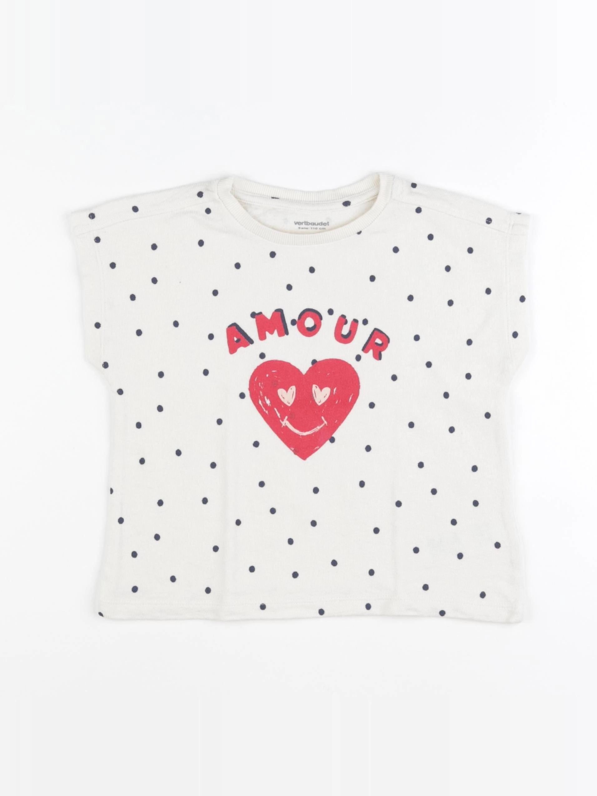 Vertbaudet - tee-shirt beige - 5 ans