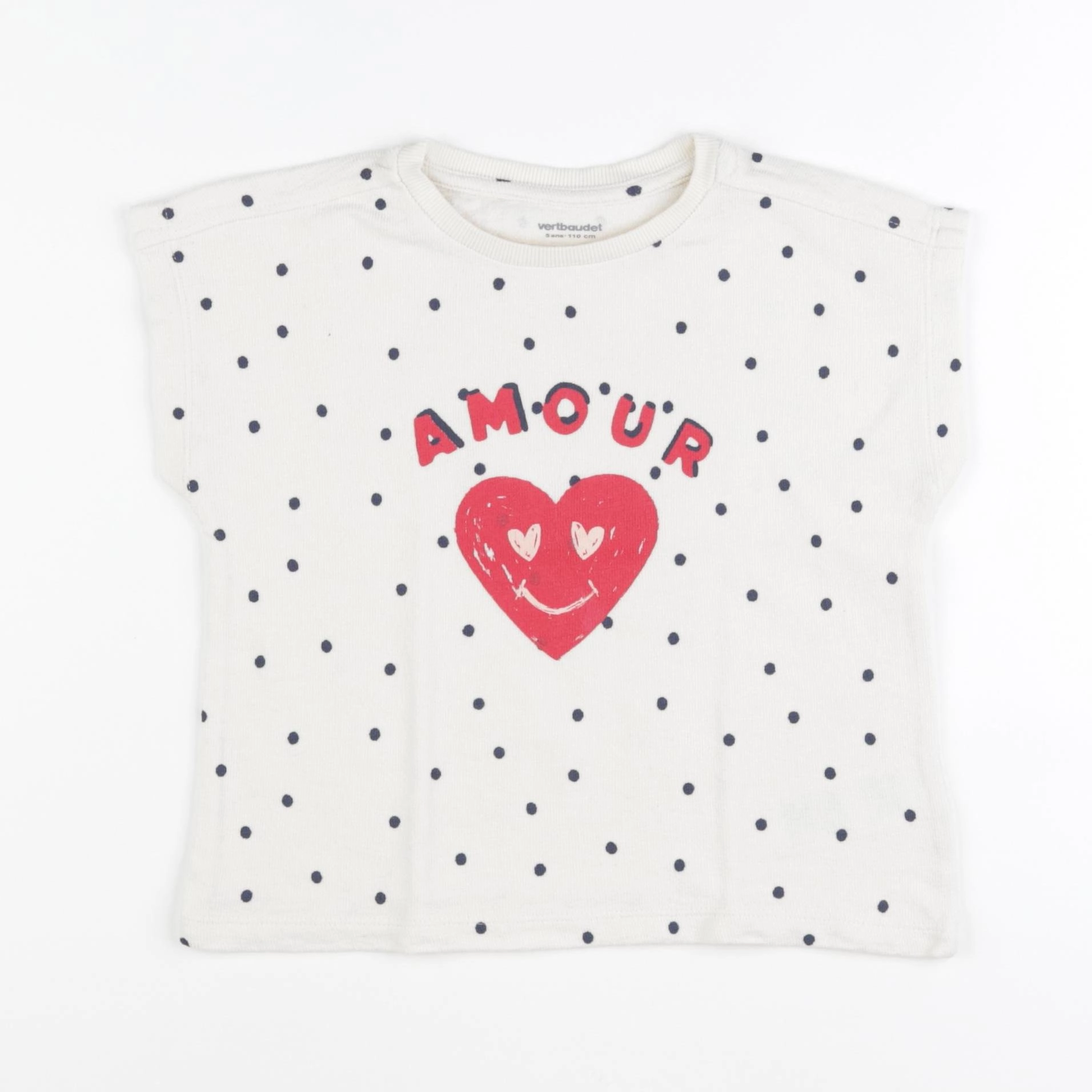 Vertbaudet - tee-shirt beige - 5 ans