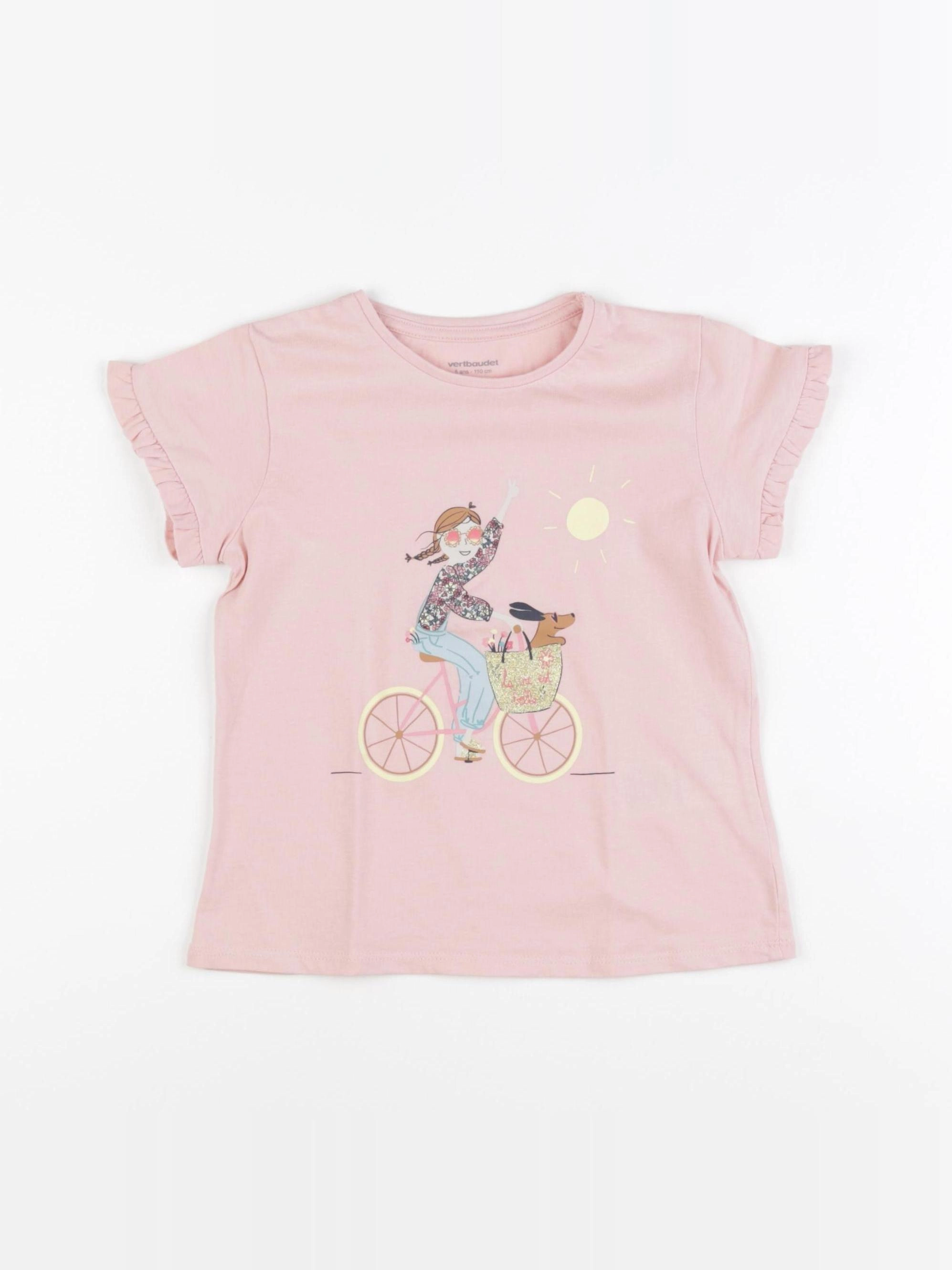 Vertbaudet - tee-shirt rose - 5 ans