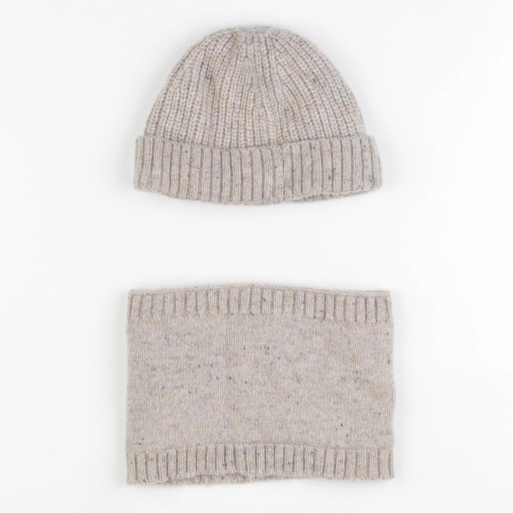 Cyrillus - ensemble bonnet/tour de cou beige - 18/24 mois