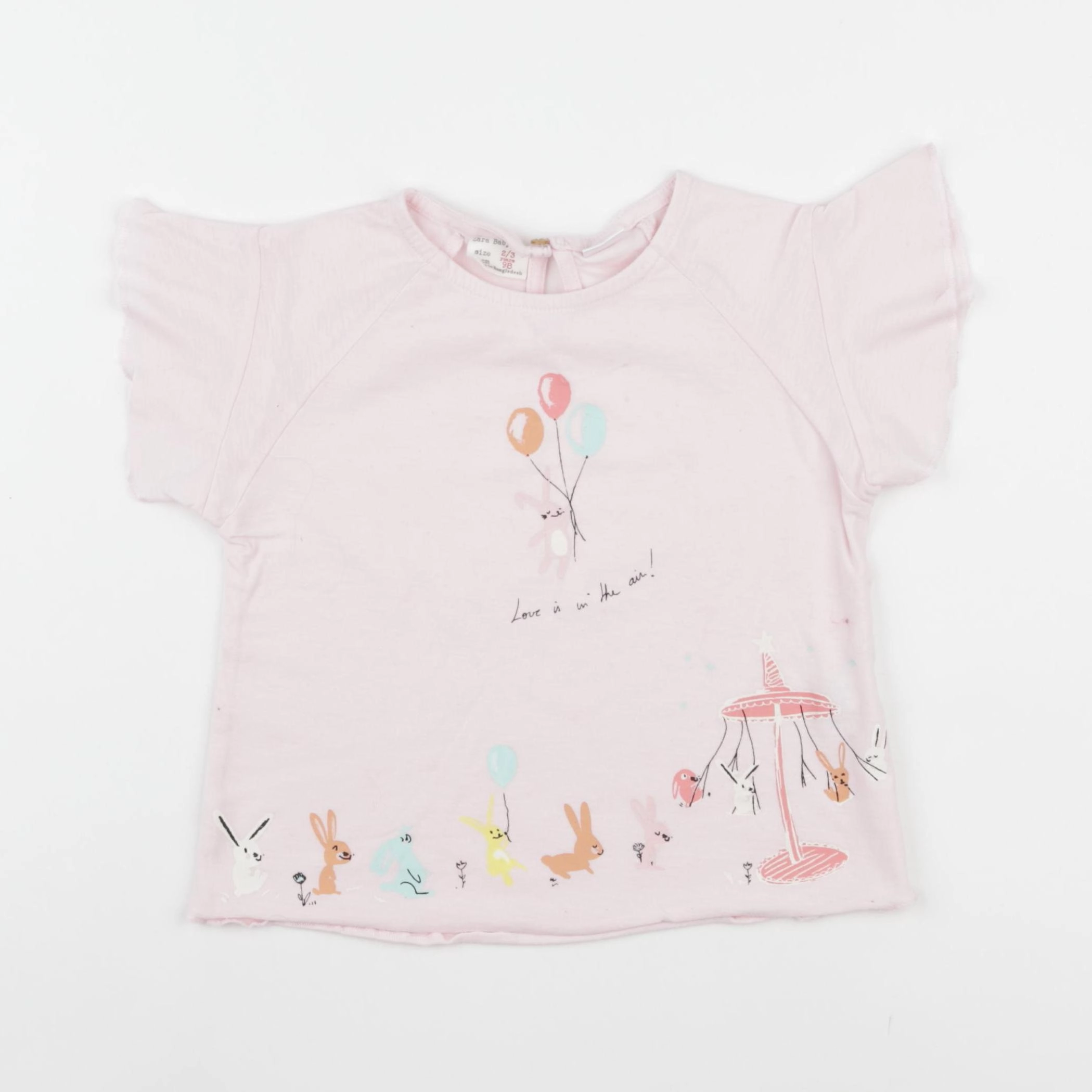 Zara - tee-shirt rose - 2/3 ans