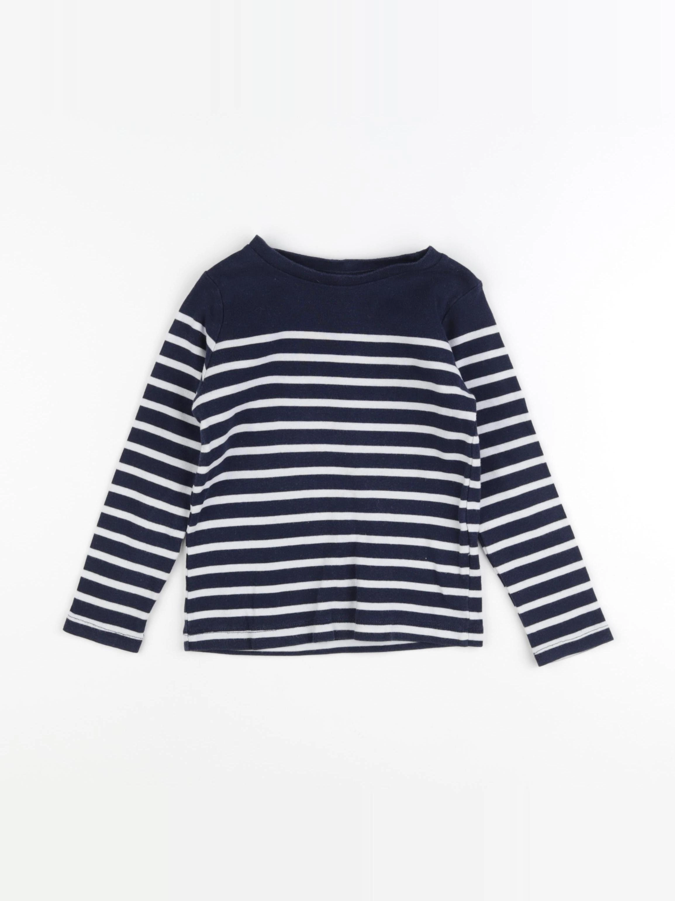 Monoprix - tee-shirt bleu, blanc - 4 ans