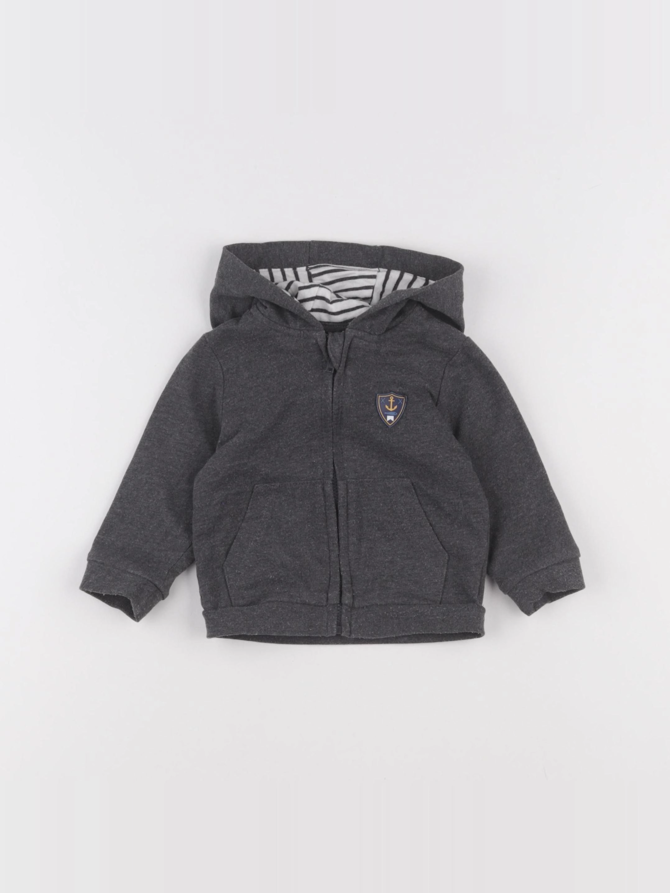 Vertbaudet - sweat gris - 9 mois