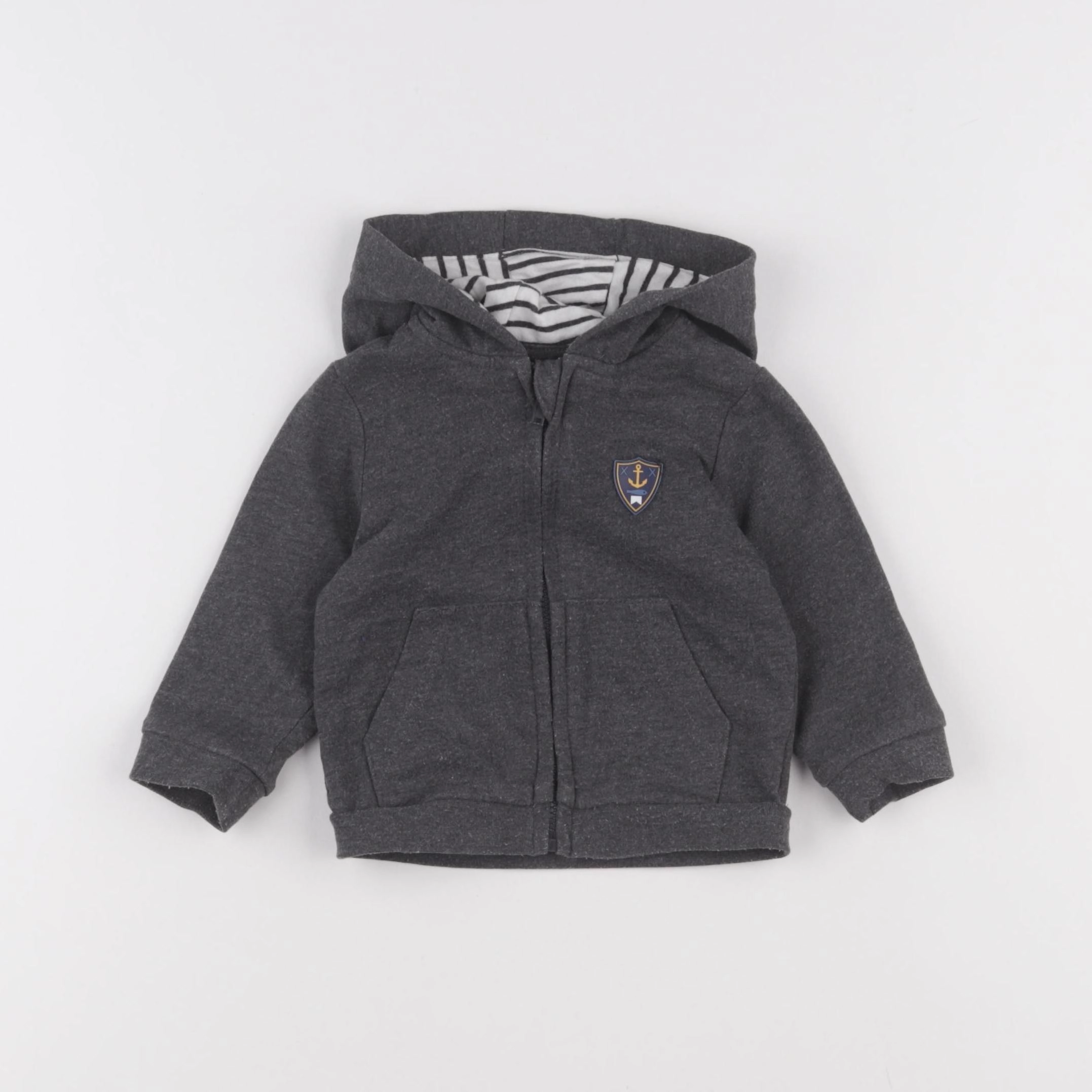 Vertbaudet - sweat gris - 9 mois