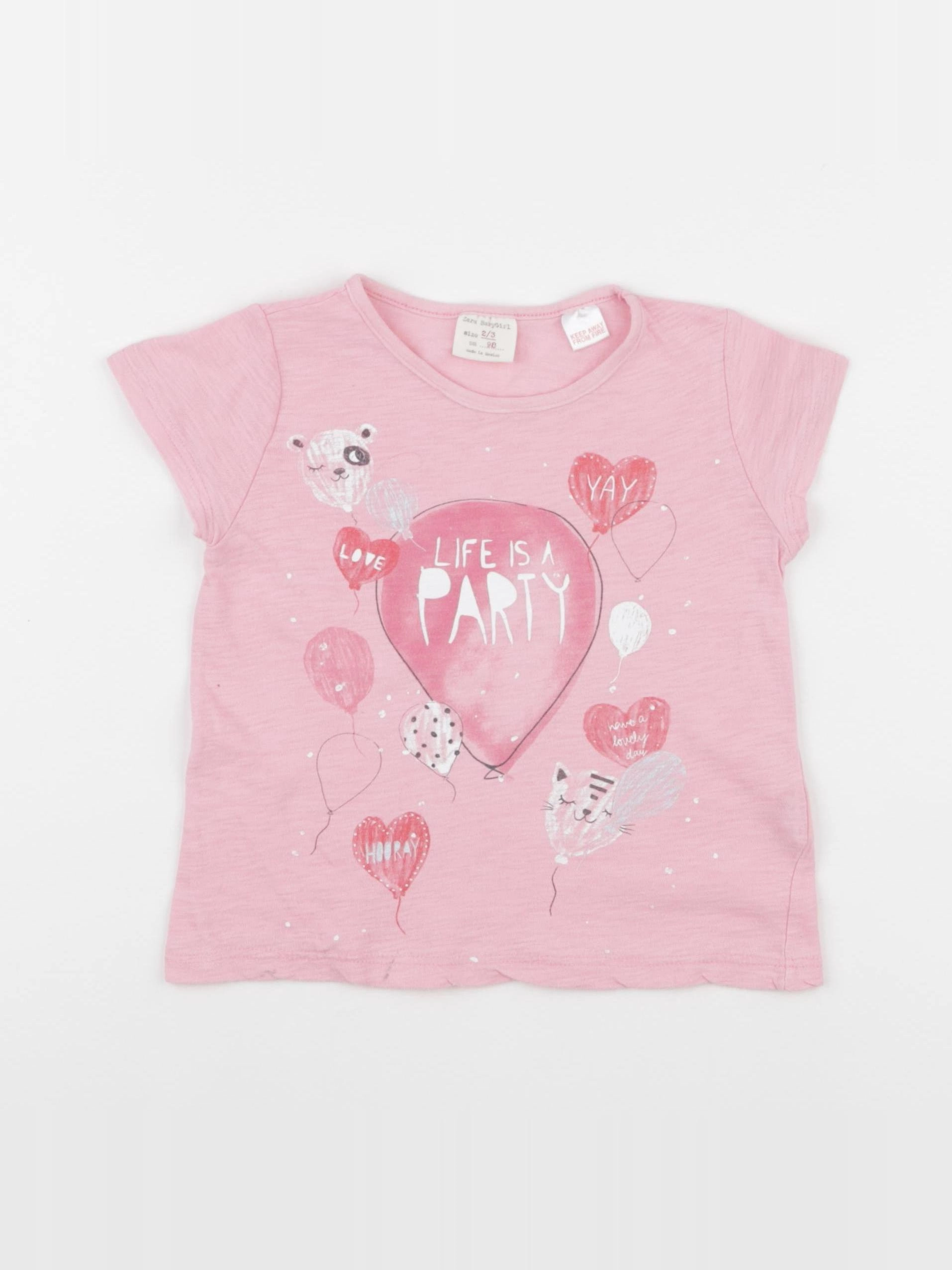 Zara - tee-shirt rose - 2/3 ans