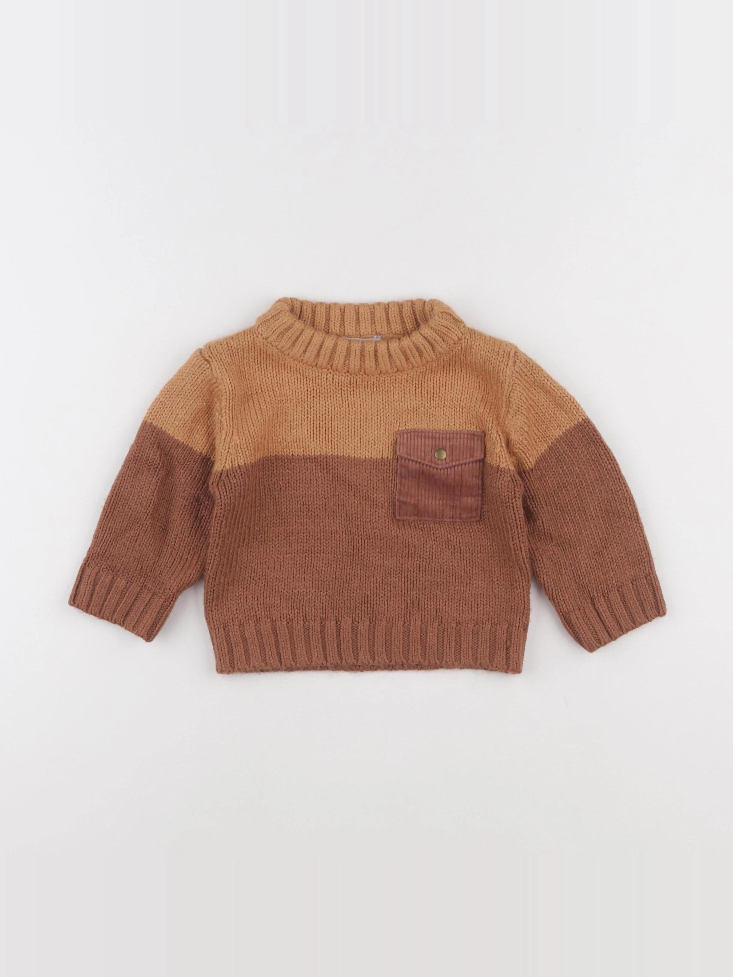 Vertbaudet - pull marron - 9 mois