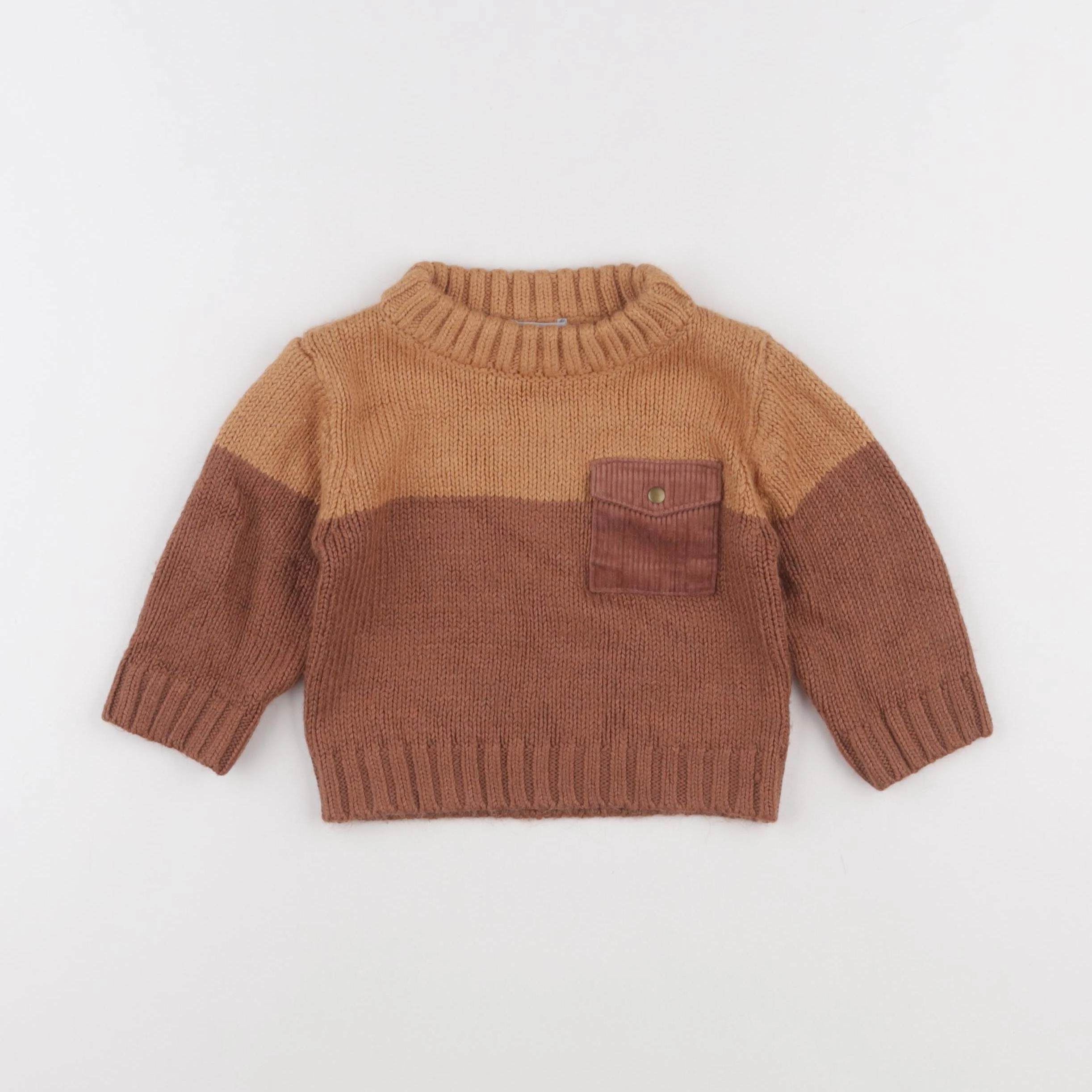 Vertbaudet - pull marron - 9 mois