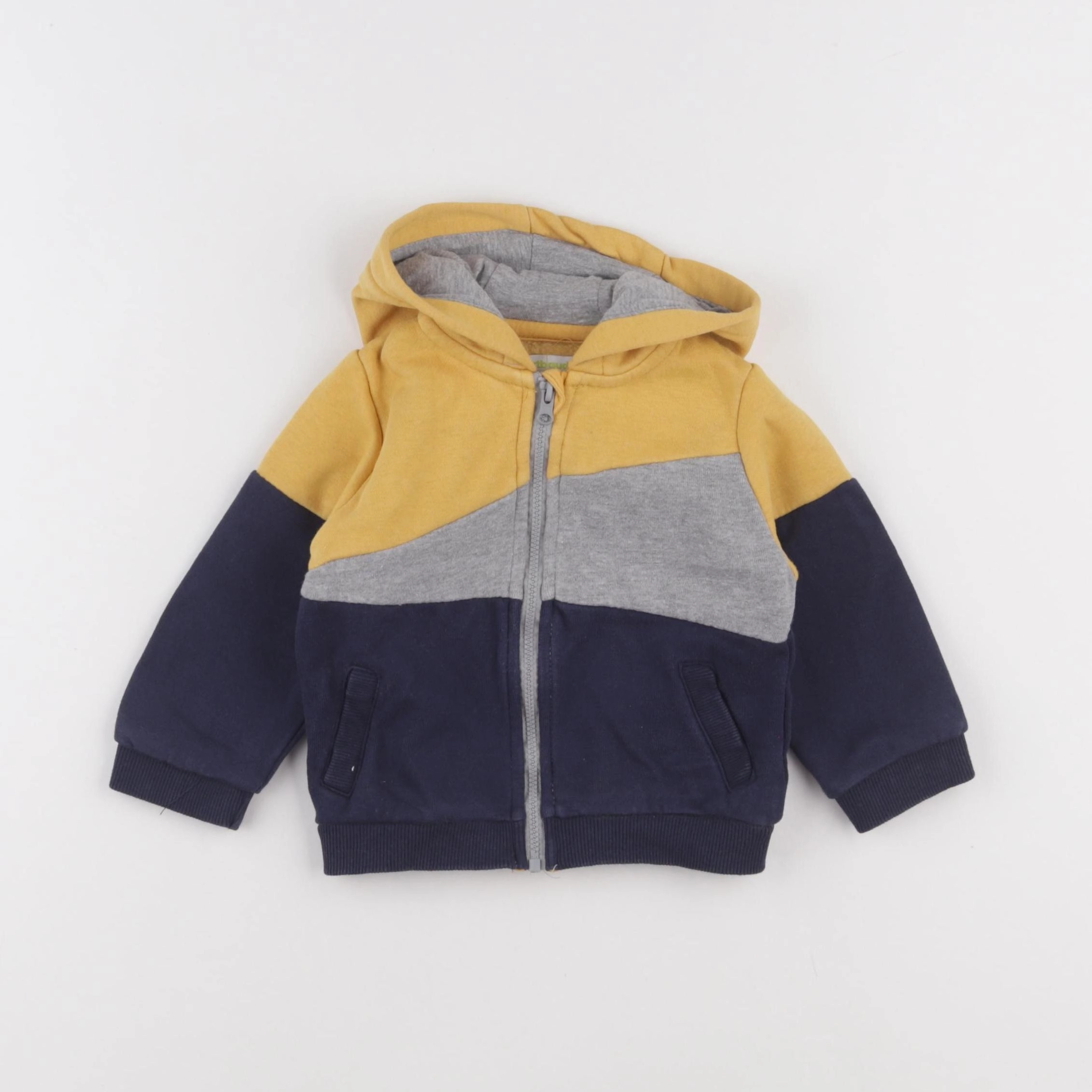 Vertbaudet - sweat bleu, jaune - 12 mois