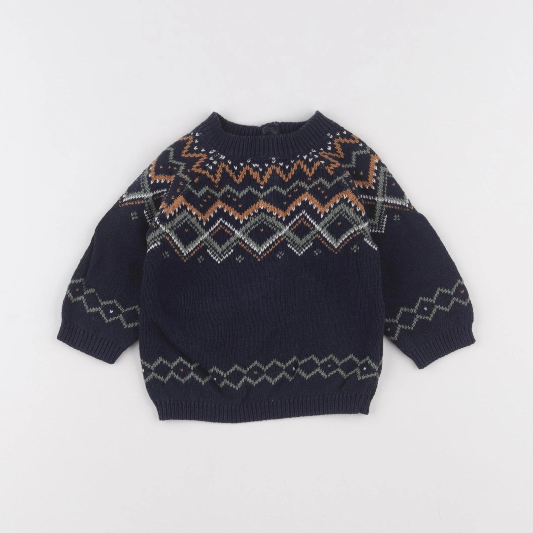 Vertbaudet - pull bleu - 12 mois