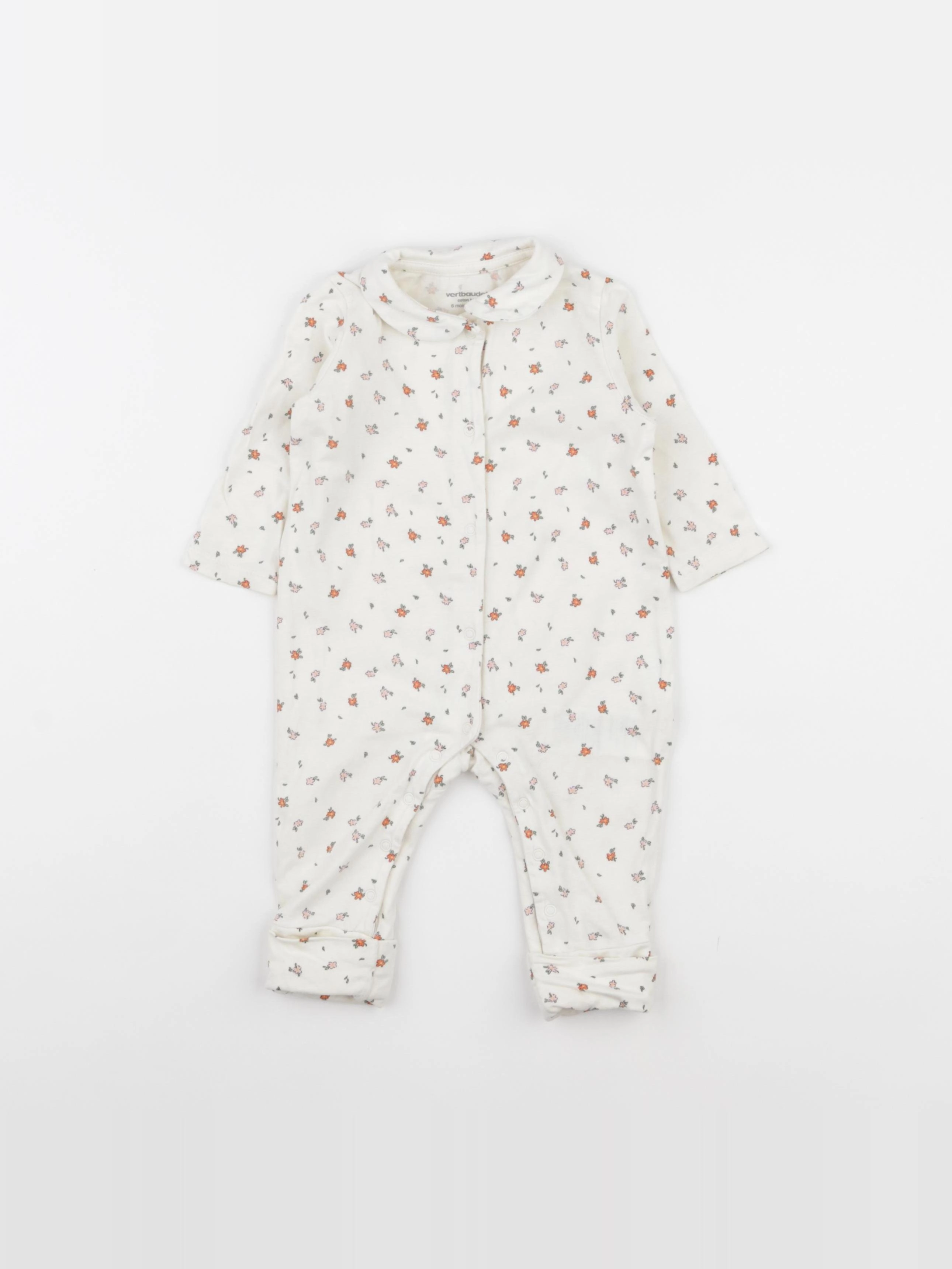 Vertbaudet - pyjama coton beige - 6 mois