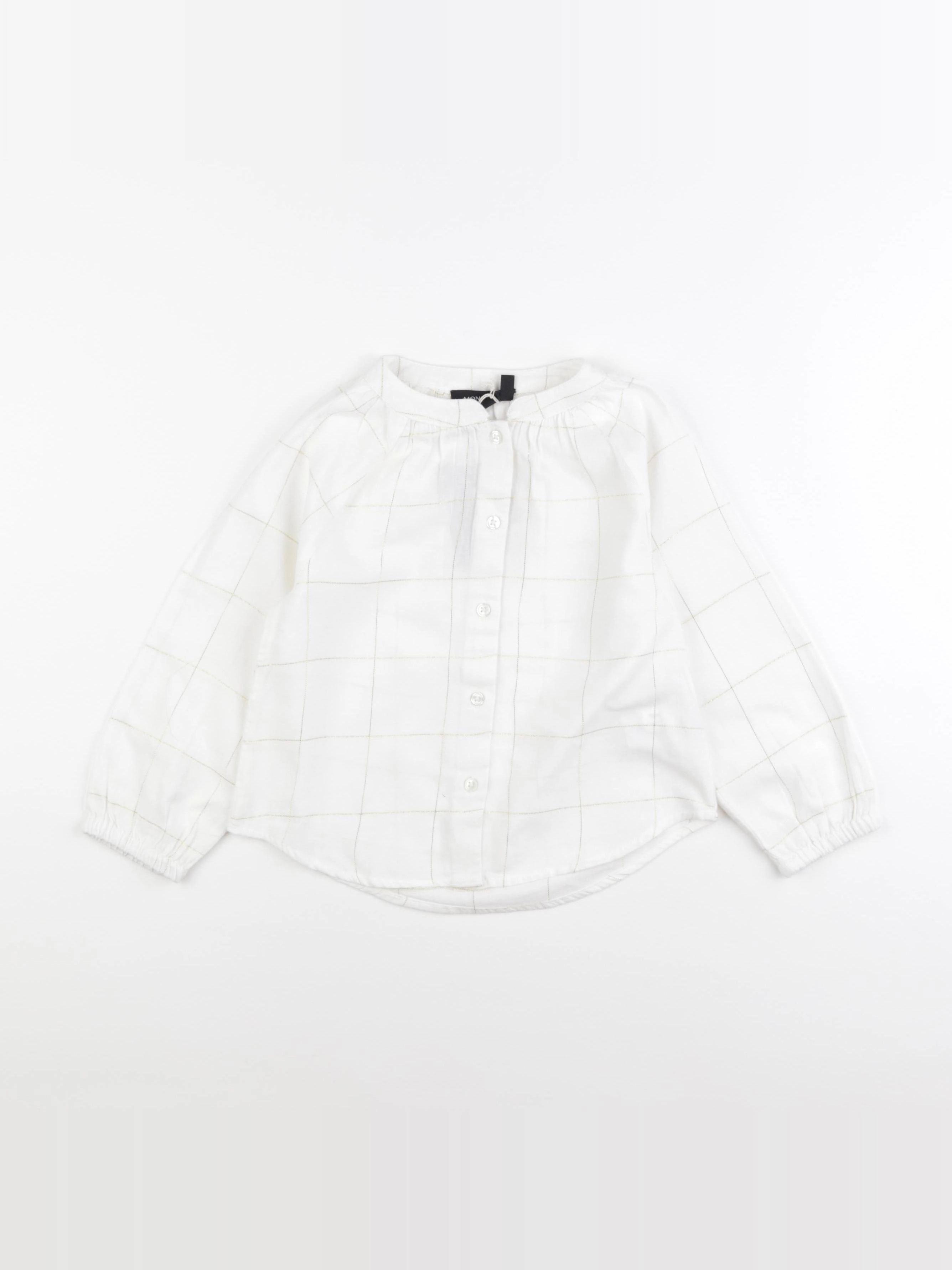 Monoprix - blouse blanc, or - 5 ans