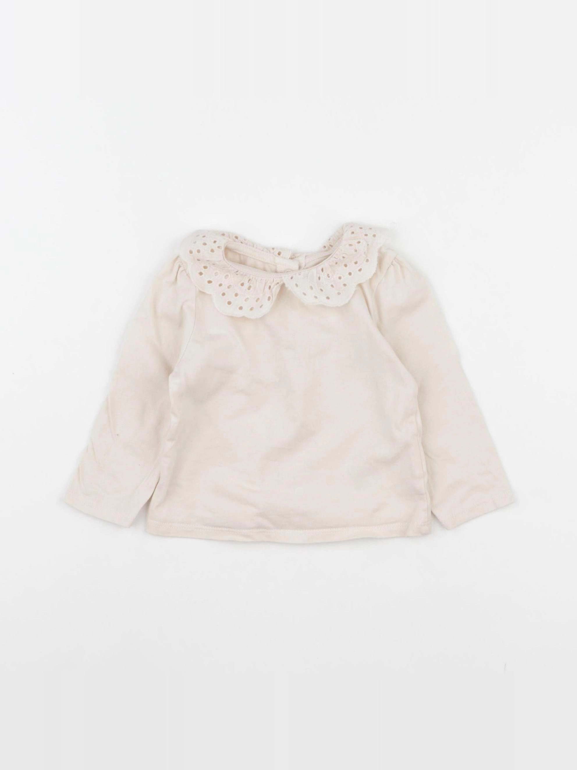 Vertbaudet - tee-shirt beige - 6 mois