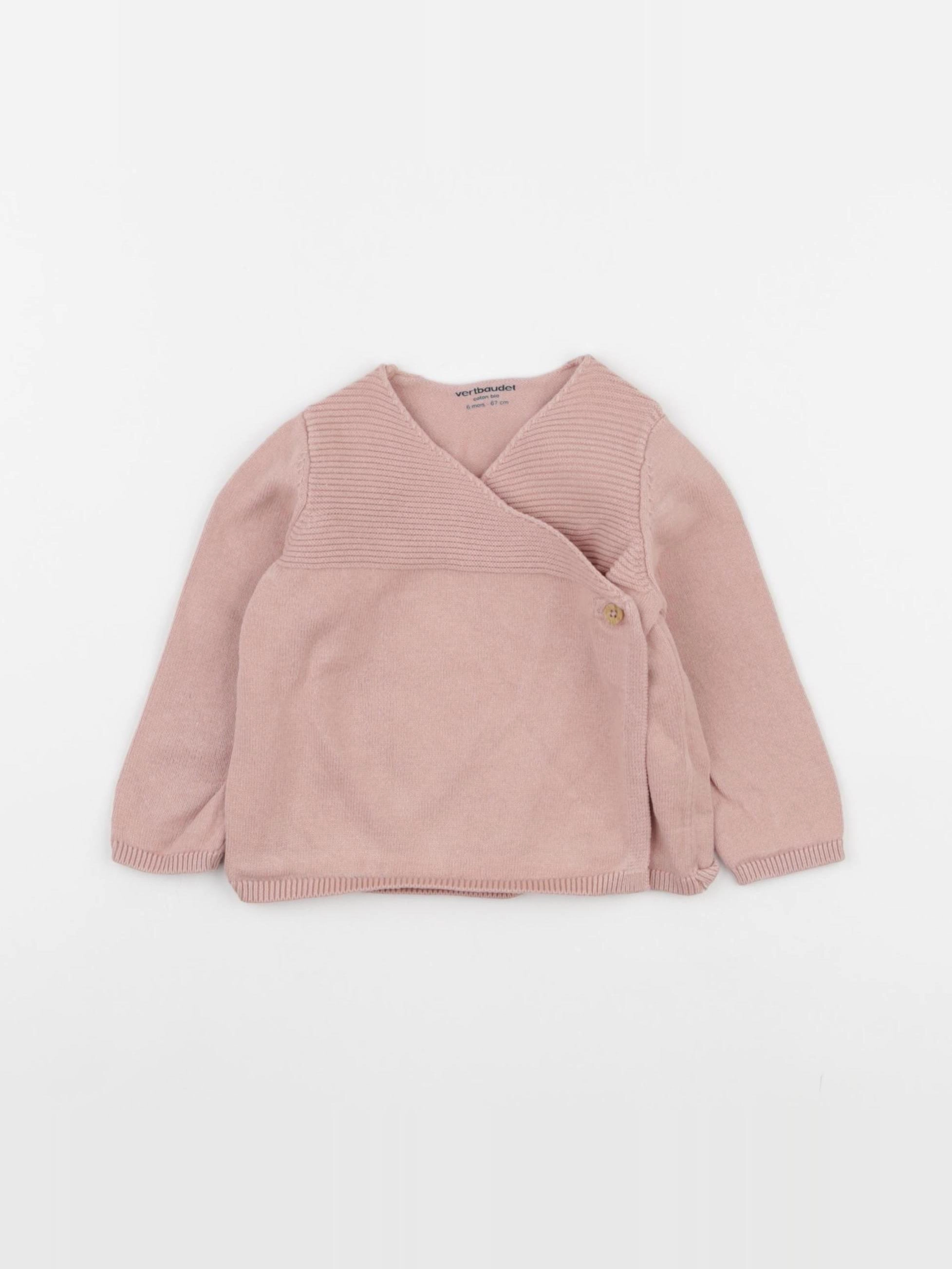 Vertbaudet - gilet rose - 6 mois