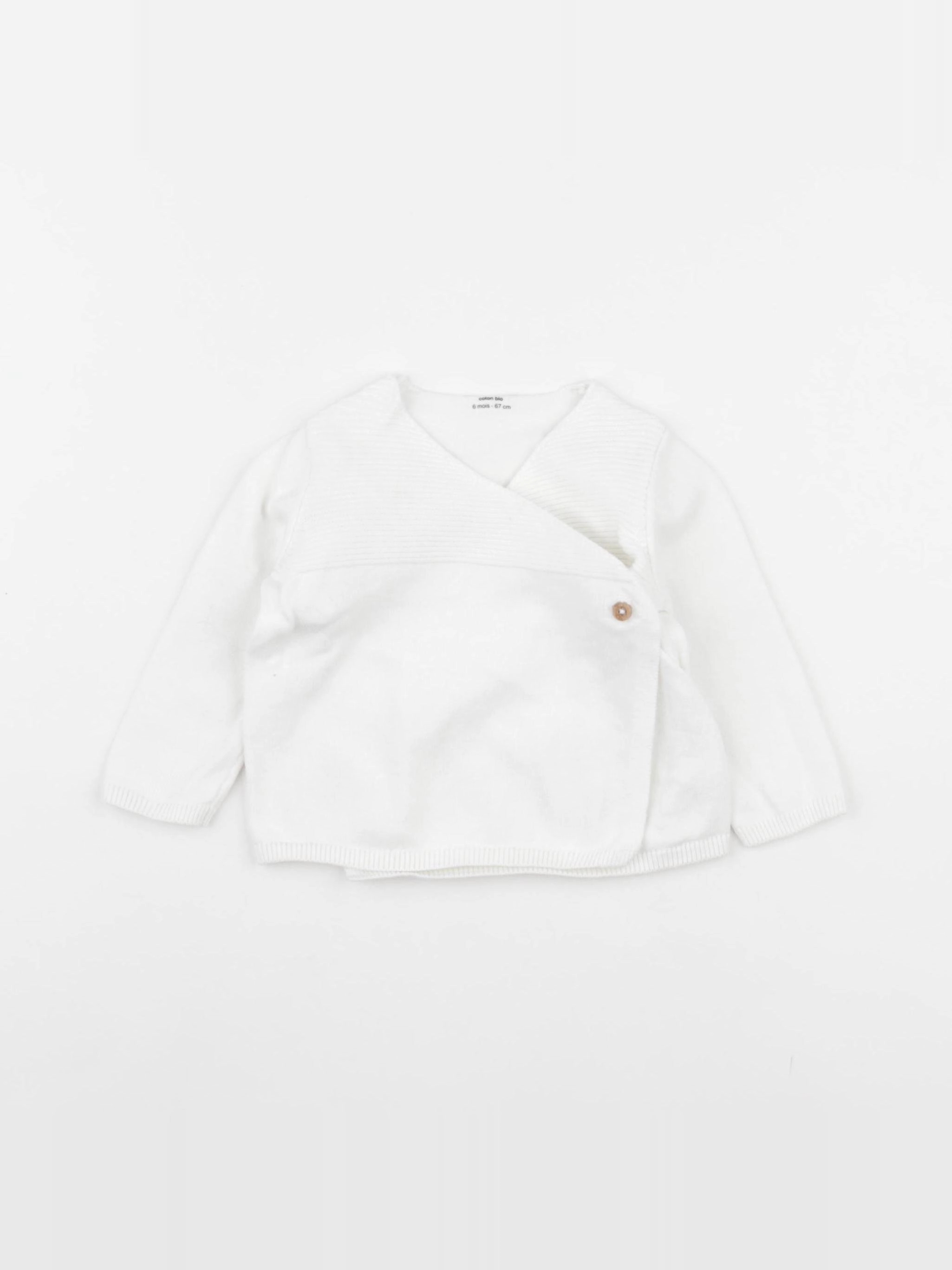 Vertbaudet - gilet blanc - 6 mois