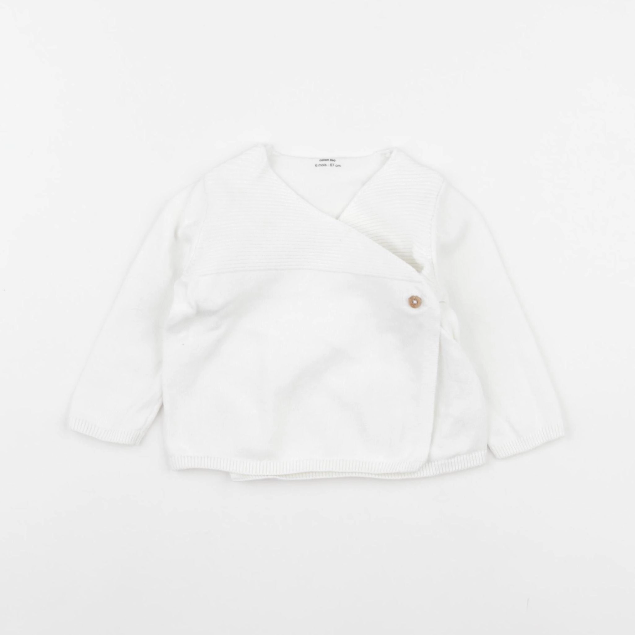 Vertbaudet - gilet blanc - 6 mois