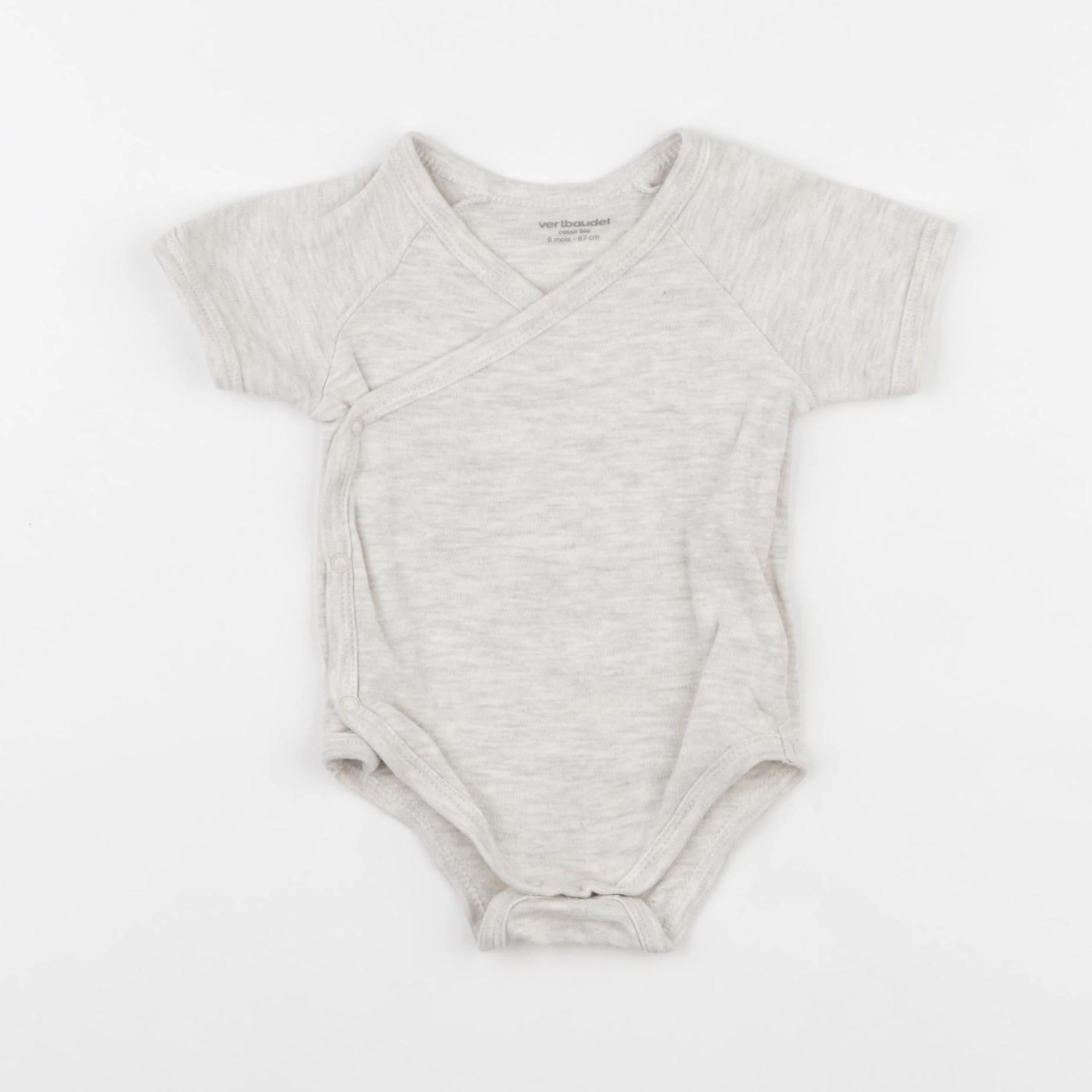 Vertbaudet - body gris - 6 mois
