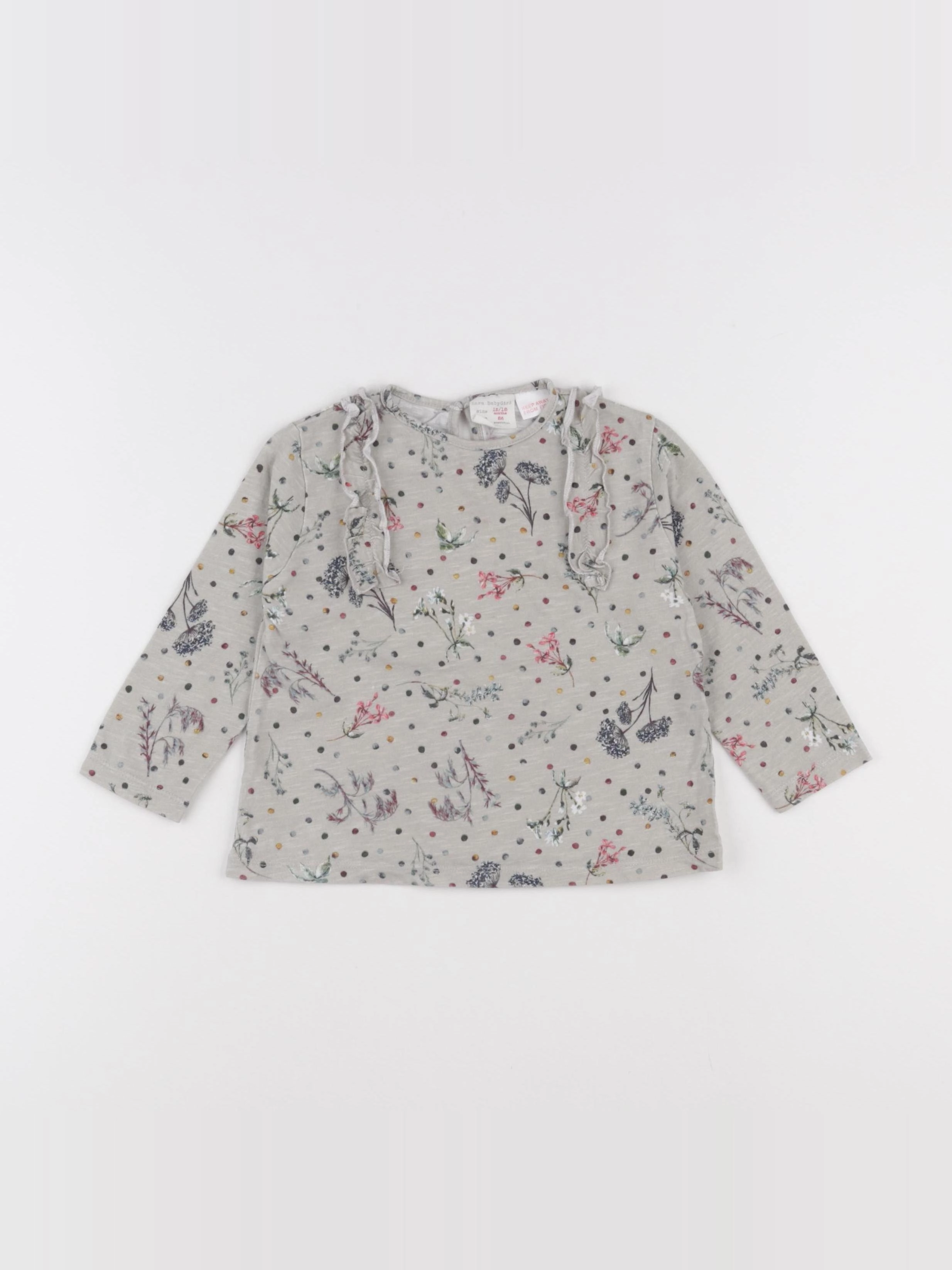 Zara - tee-shirt gris - 12/18 mois