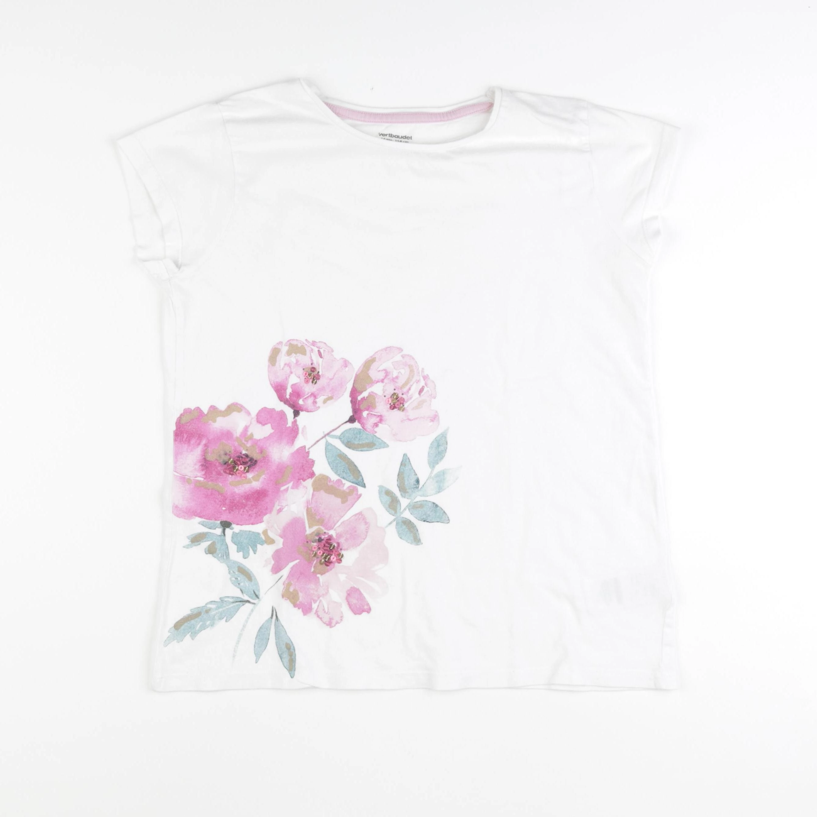 Vertbaudet - tee-shirt blanc - 14 ans