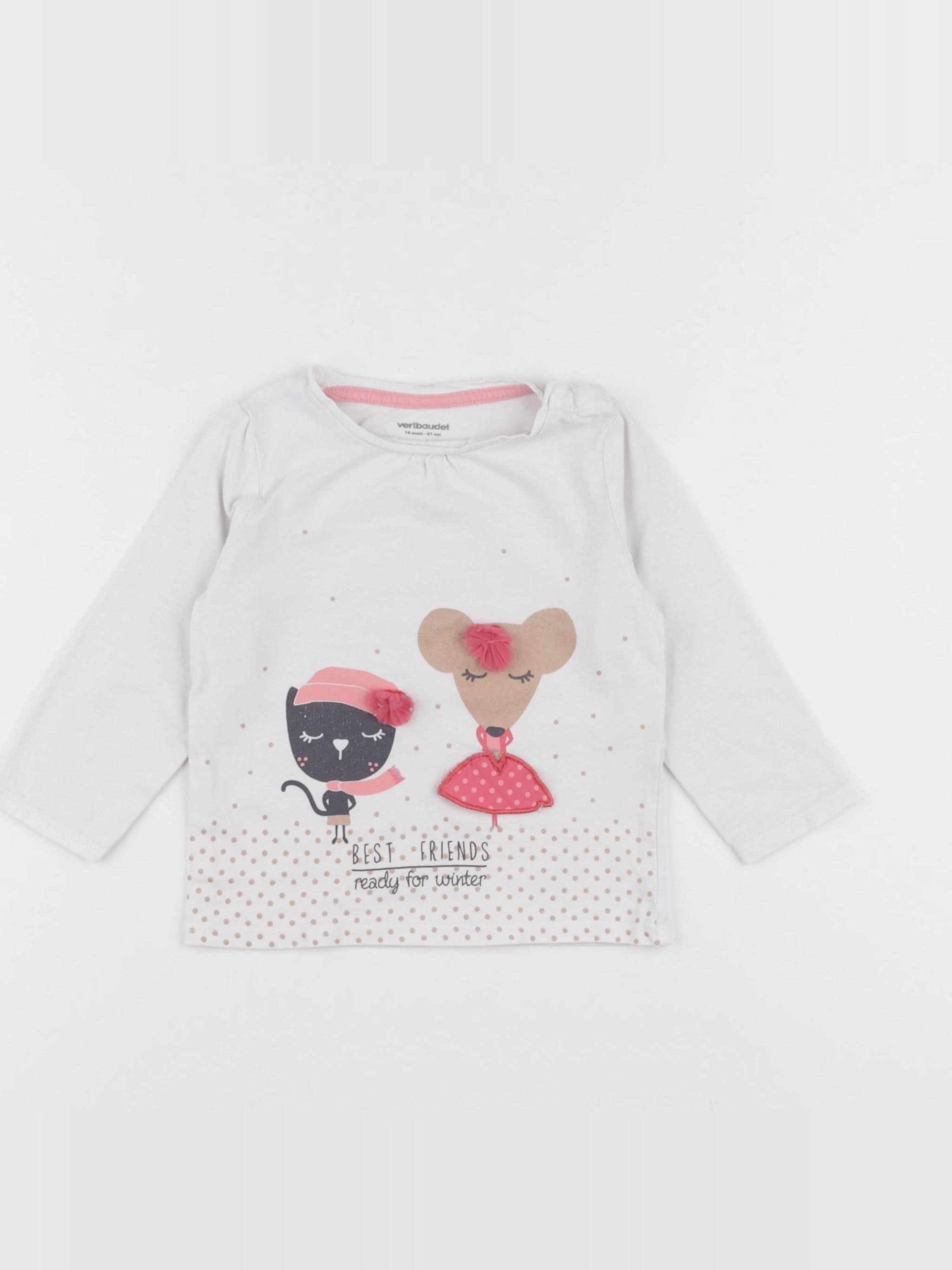 Vertbaudet - tee-shirt blanc - 18 mois