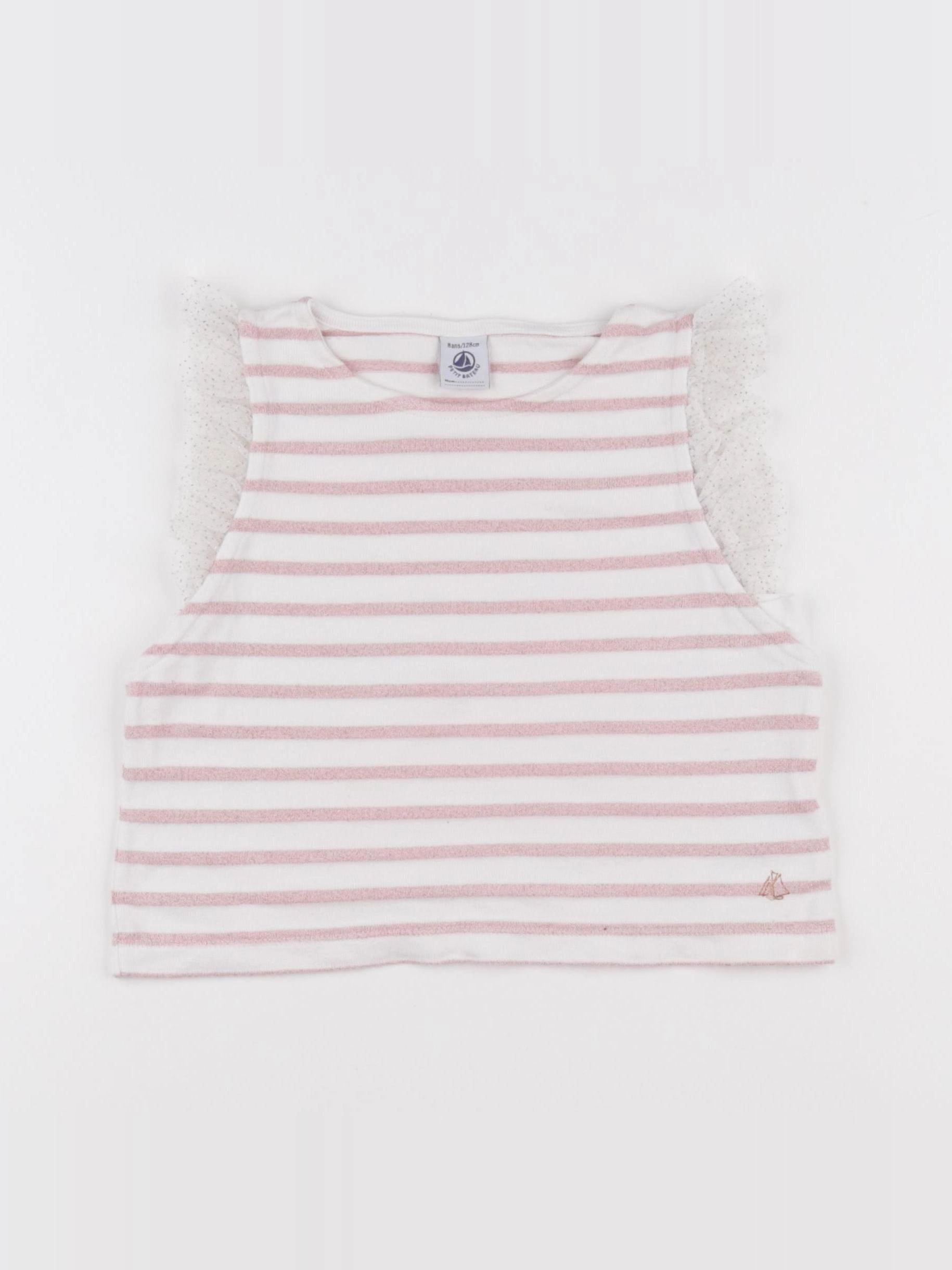 Petit Bateau - tee-shirt blanc - 8 ans