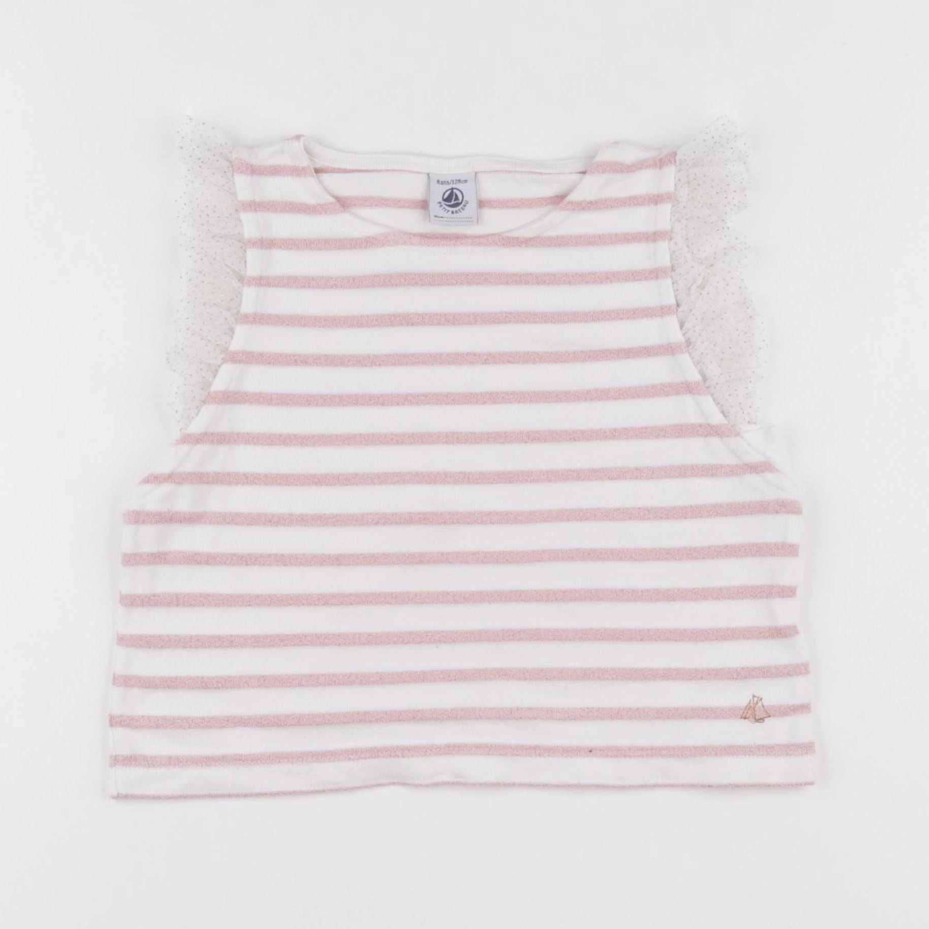 Petit Bateau - tee-shirt blanc - 8 ans