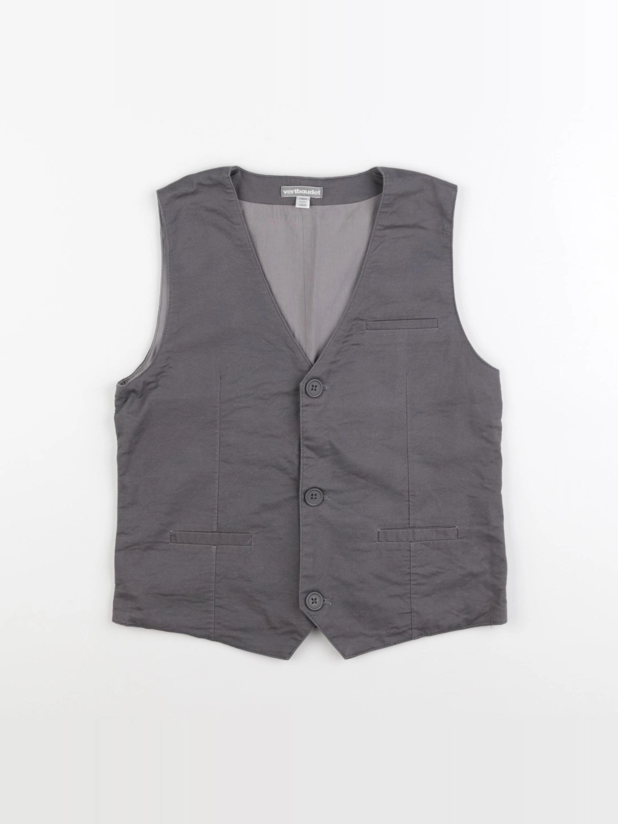 Vertbaudet - gilet gris - 10 ans