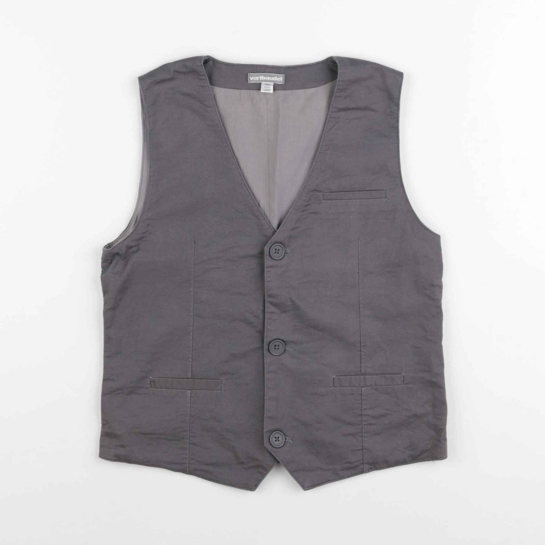 Vertbaudet - gilet gris - 10 ans