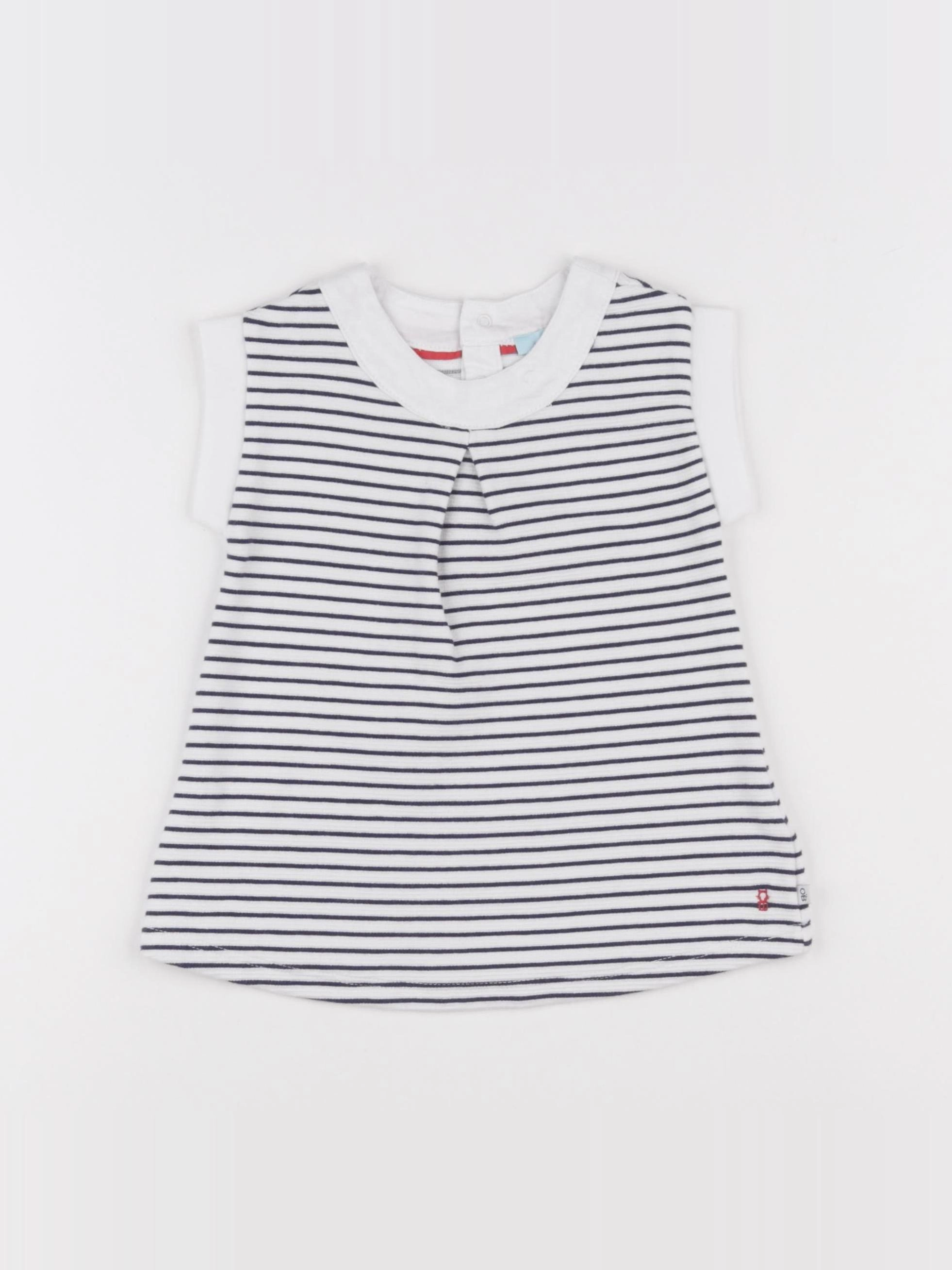 Obaïbi - robe blanc, bleu - 6 mois