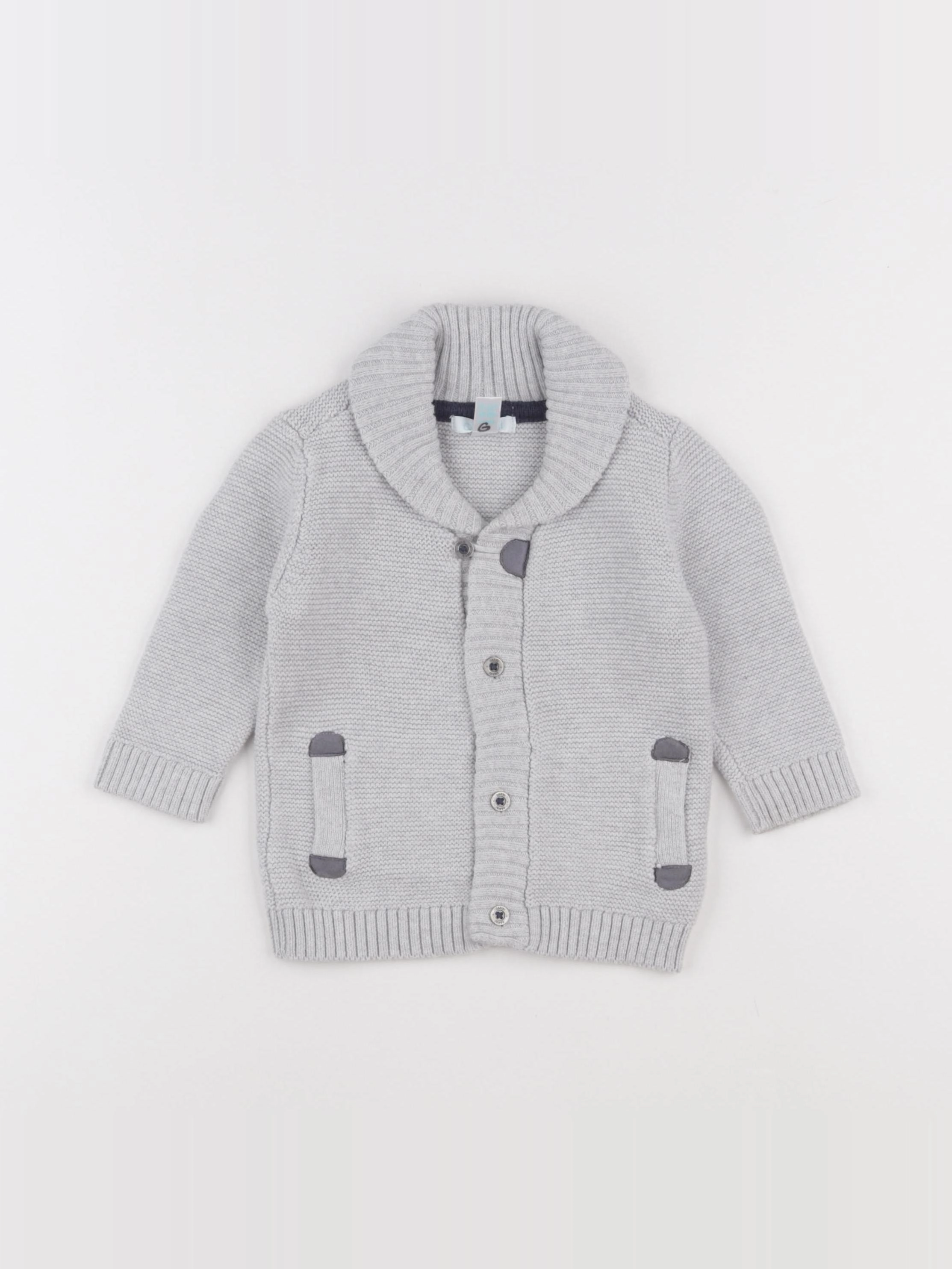 Obaïbi - gilet gris - 12 mois