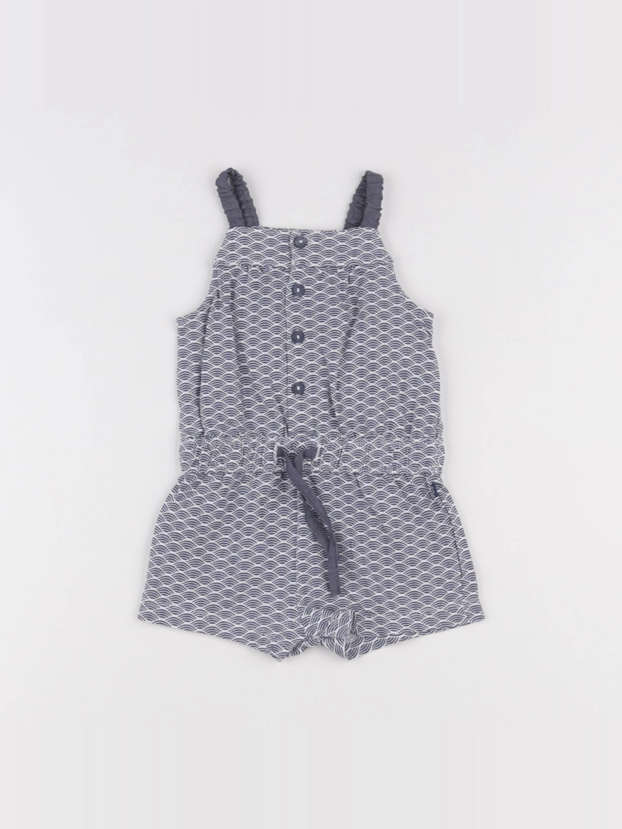 Obaïbi - salopette blanc, bleu - 6 mois