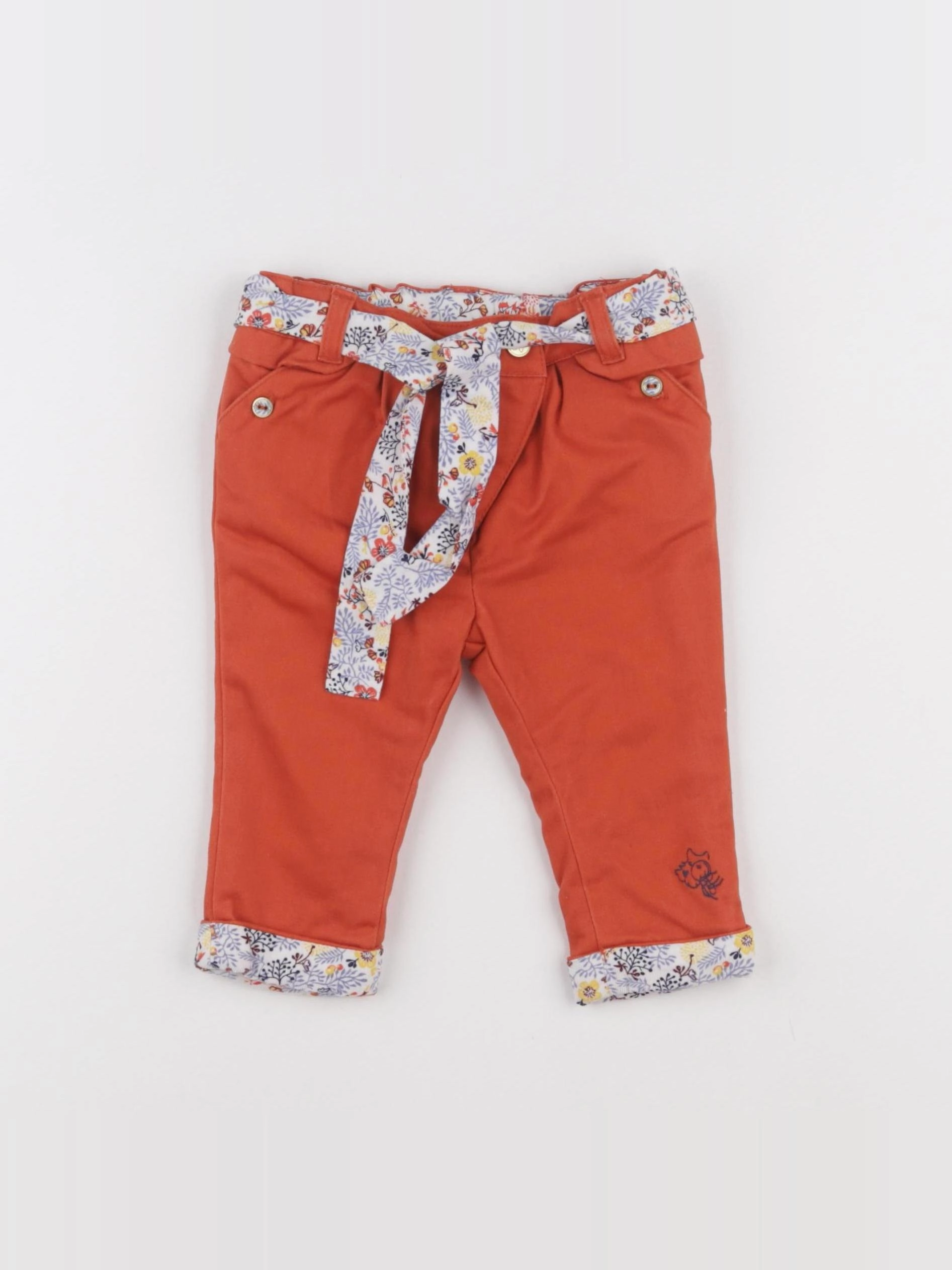 Sergent Major - pantalon doublé orange - 9 mois