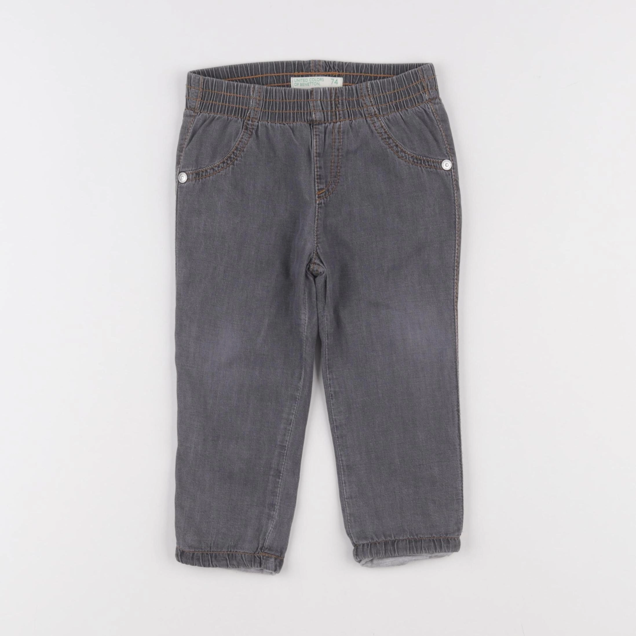 Benetton - jegging gris - 9/12 mois