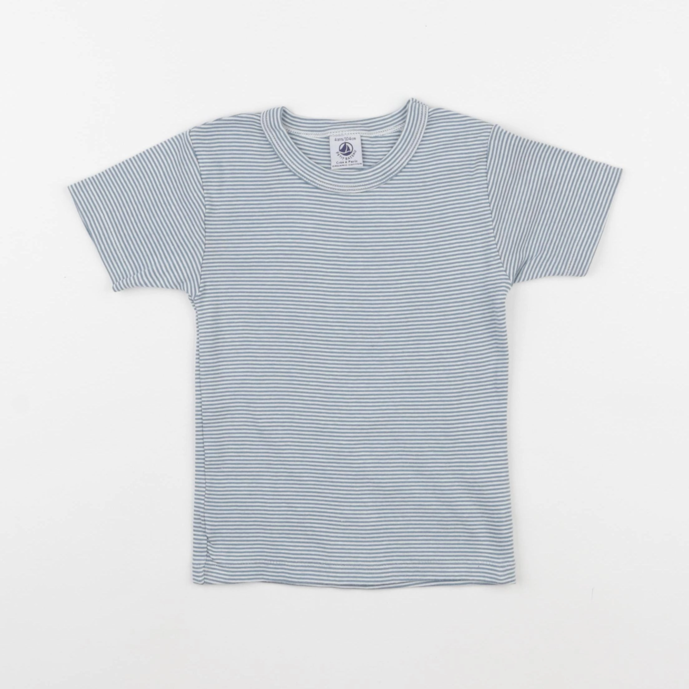 Petit Bateau - maillot de corps bleu - 4 ans