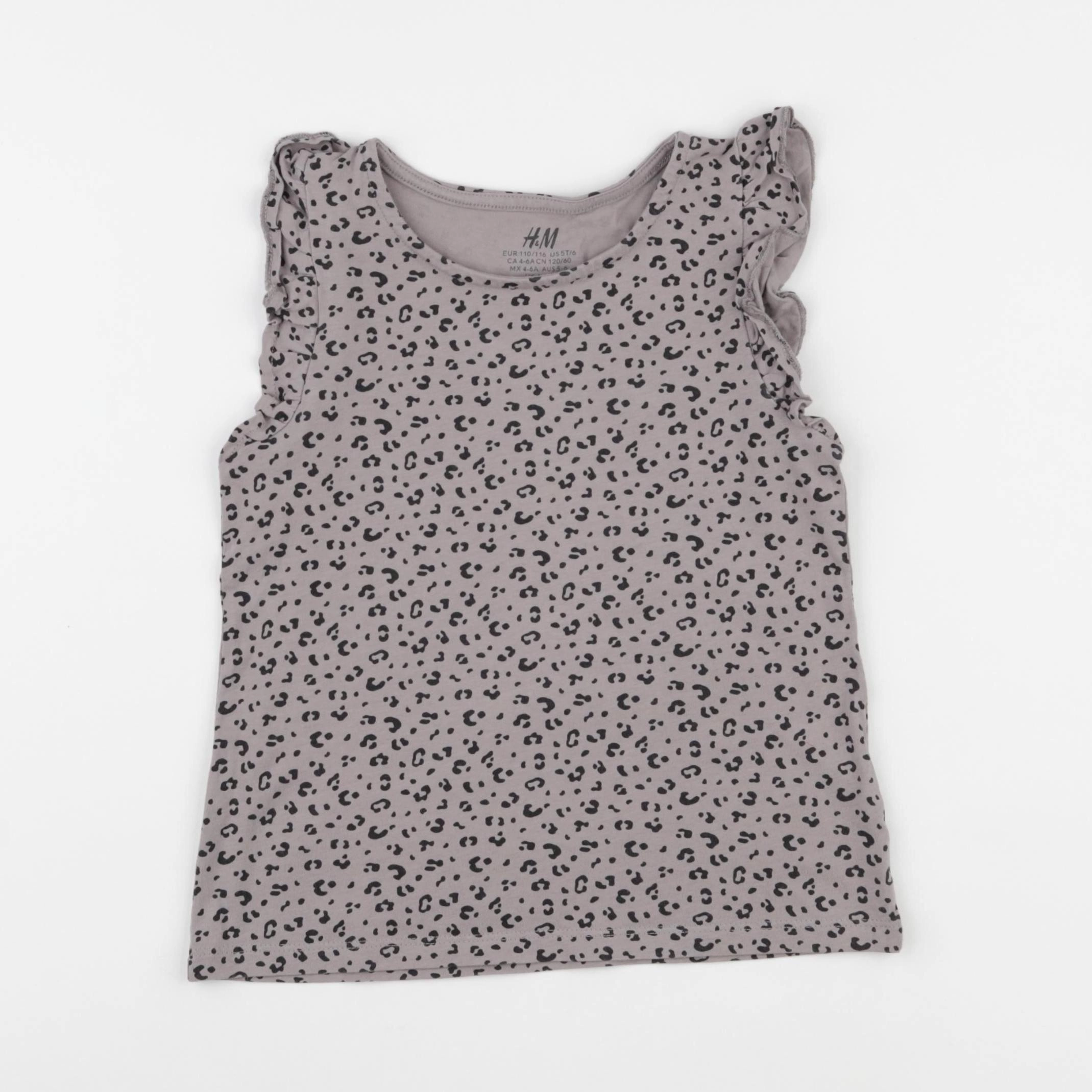 H&M - débardeur gris - 4/6 ans