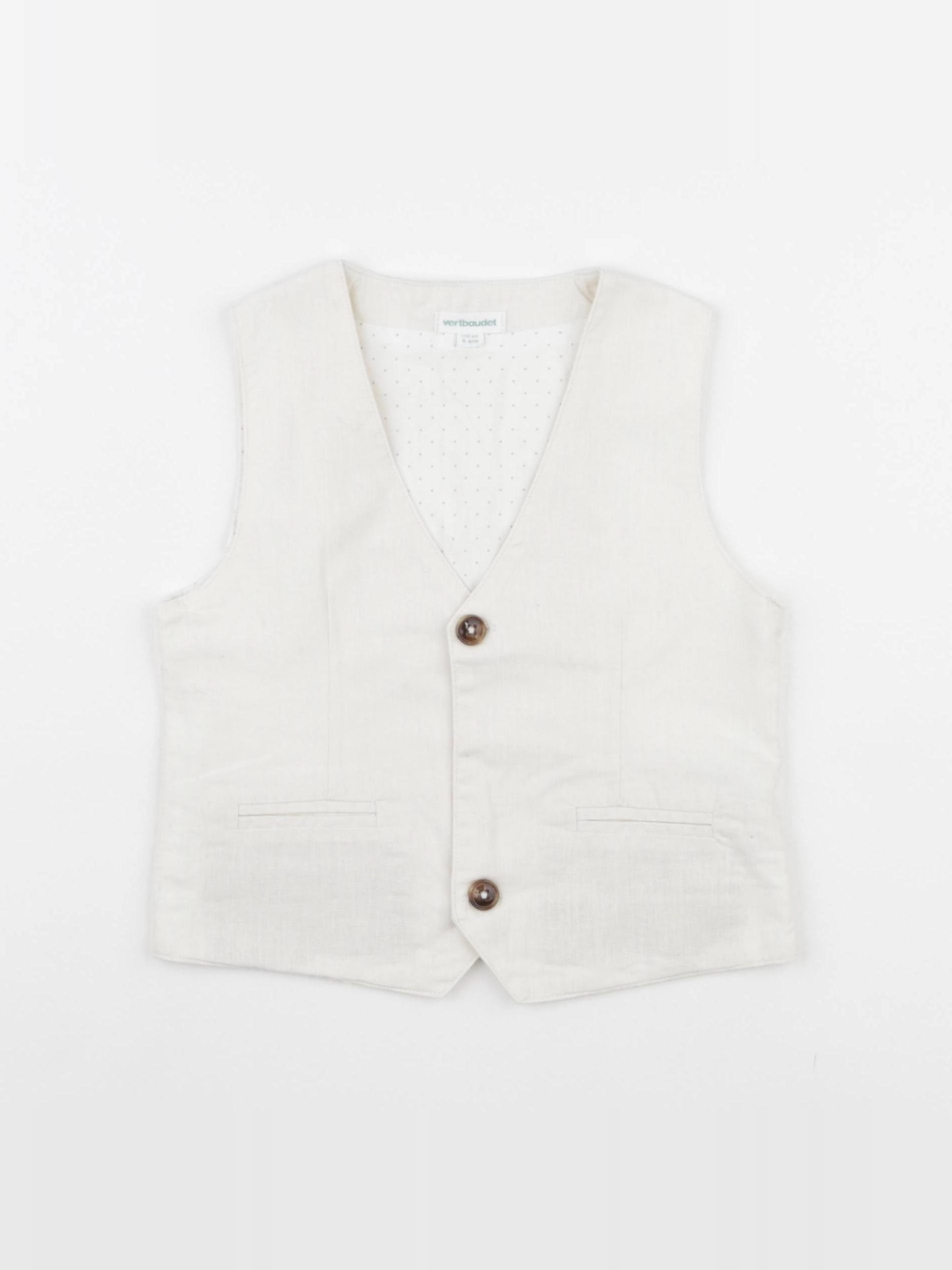 Vertbaudet - gilet beige - 5 ans