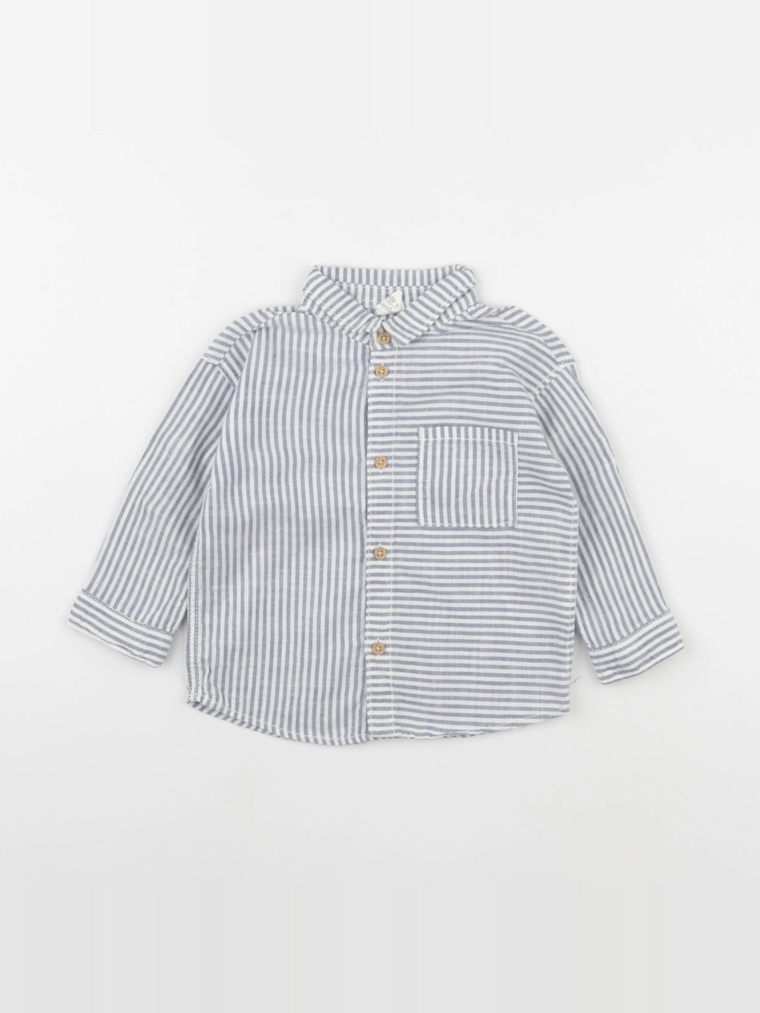 H&M - chemise bleu - 9/12 mois