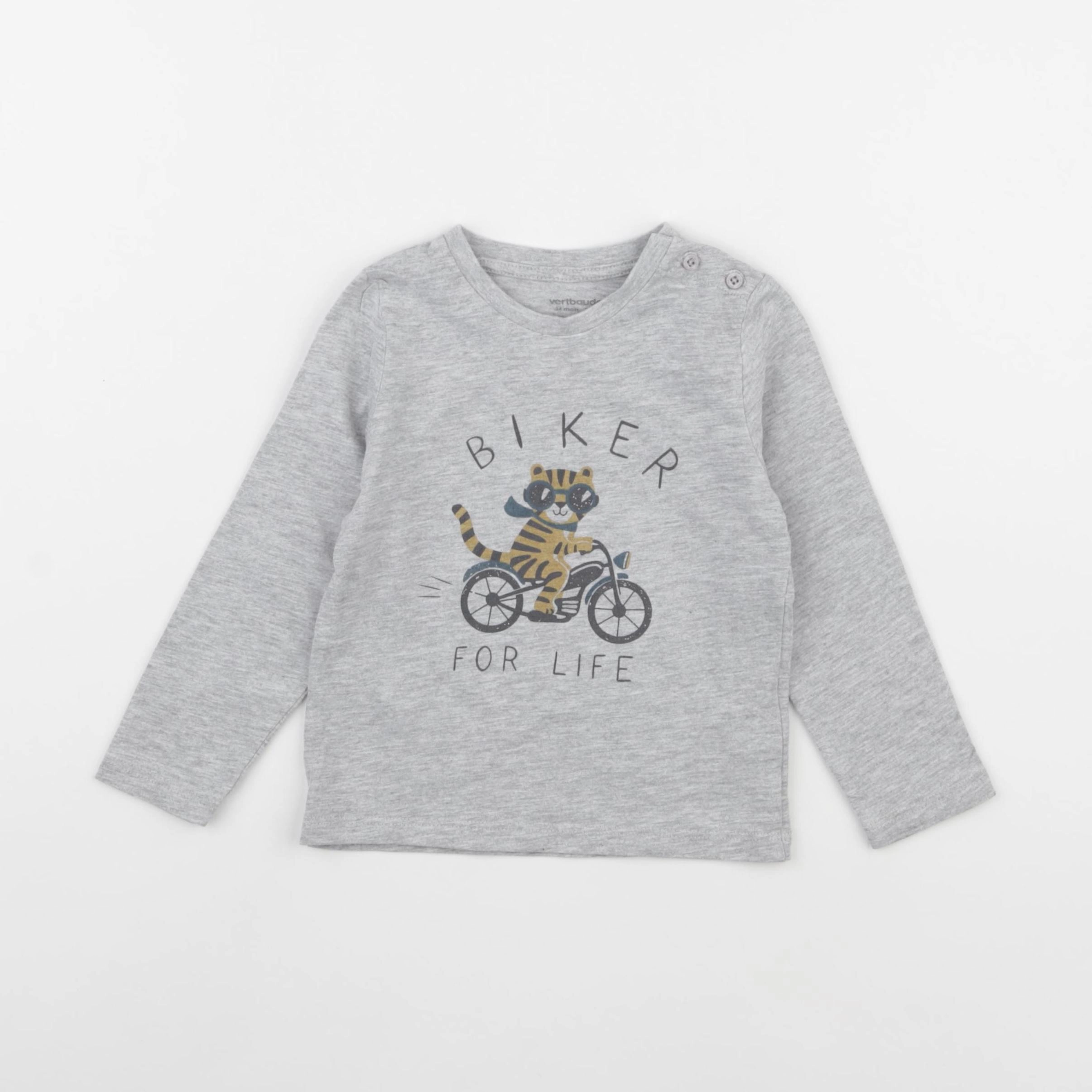 Vertbaudet - tee-shirt gris - 24 mois