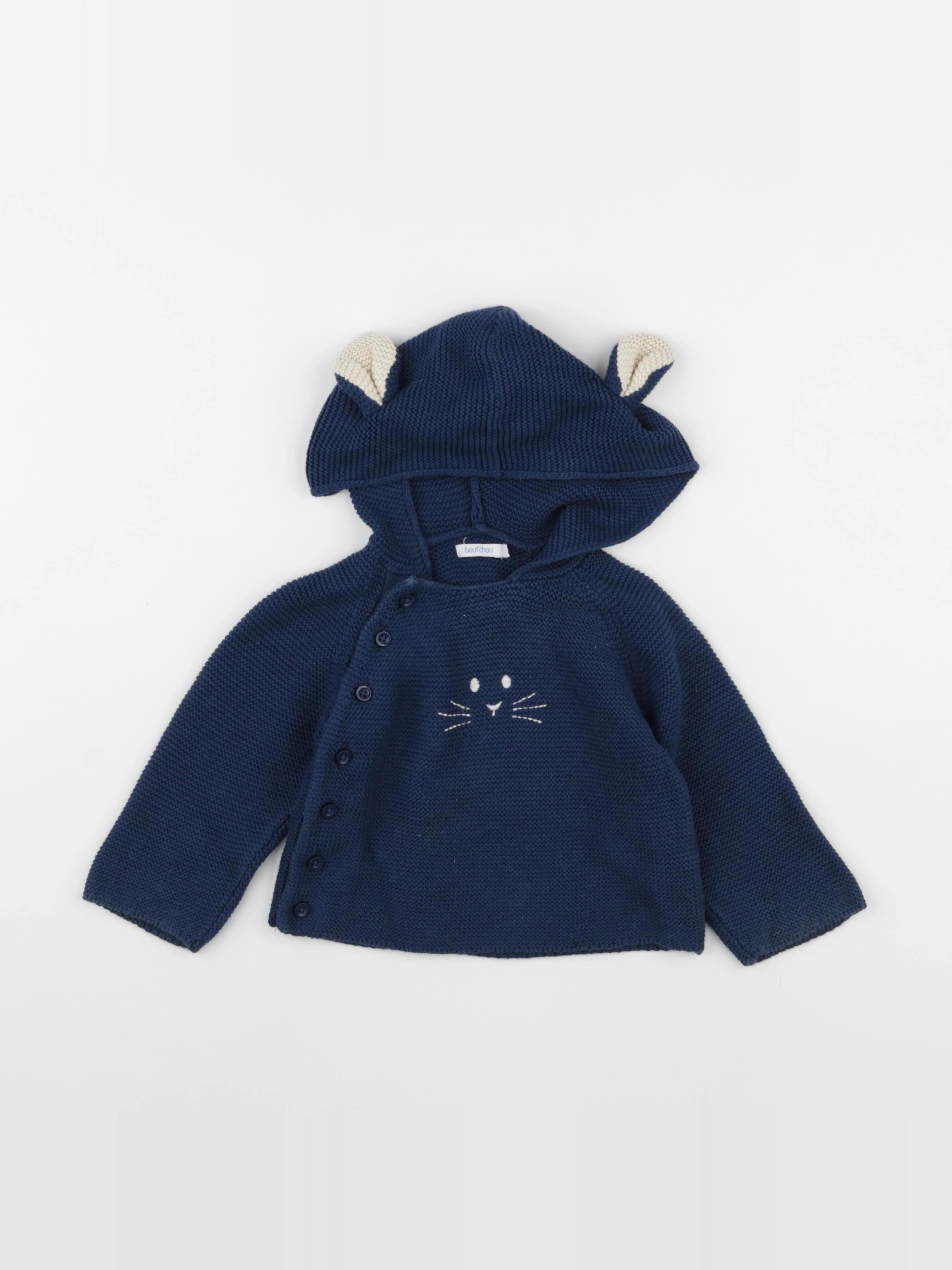 Boutchou - gilet bleu - 12 mois