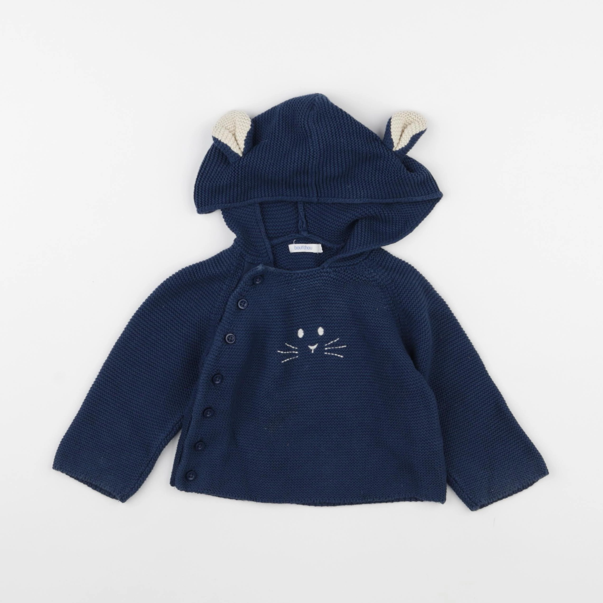 Boutchou - gilet bleu - 12 mois