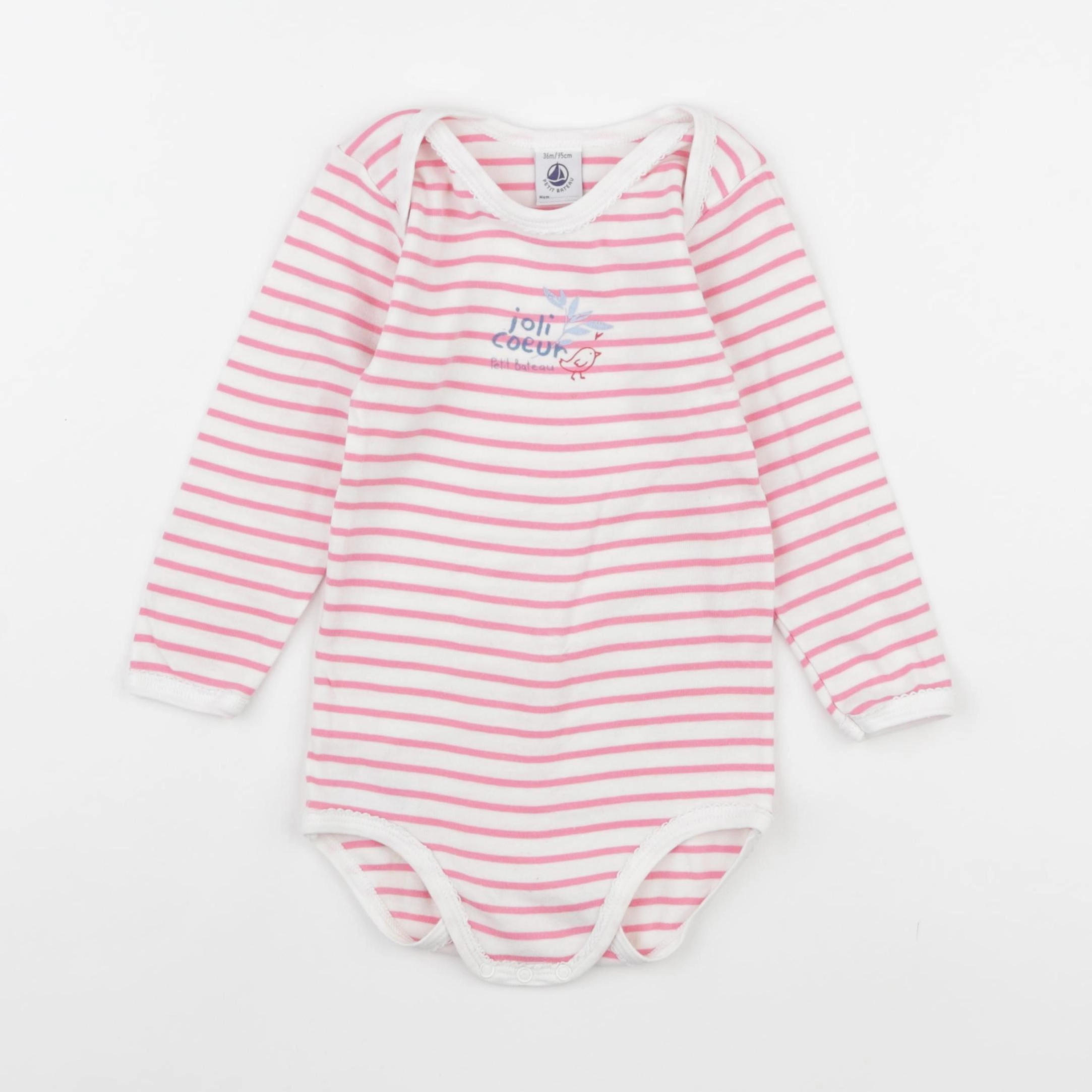Petit Bateau - body rose - 36 mois