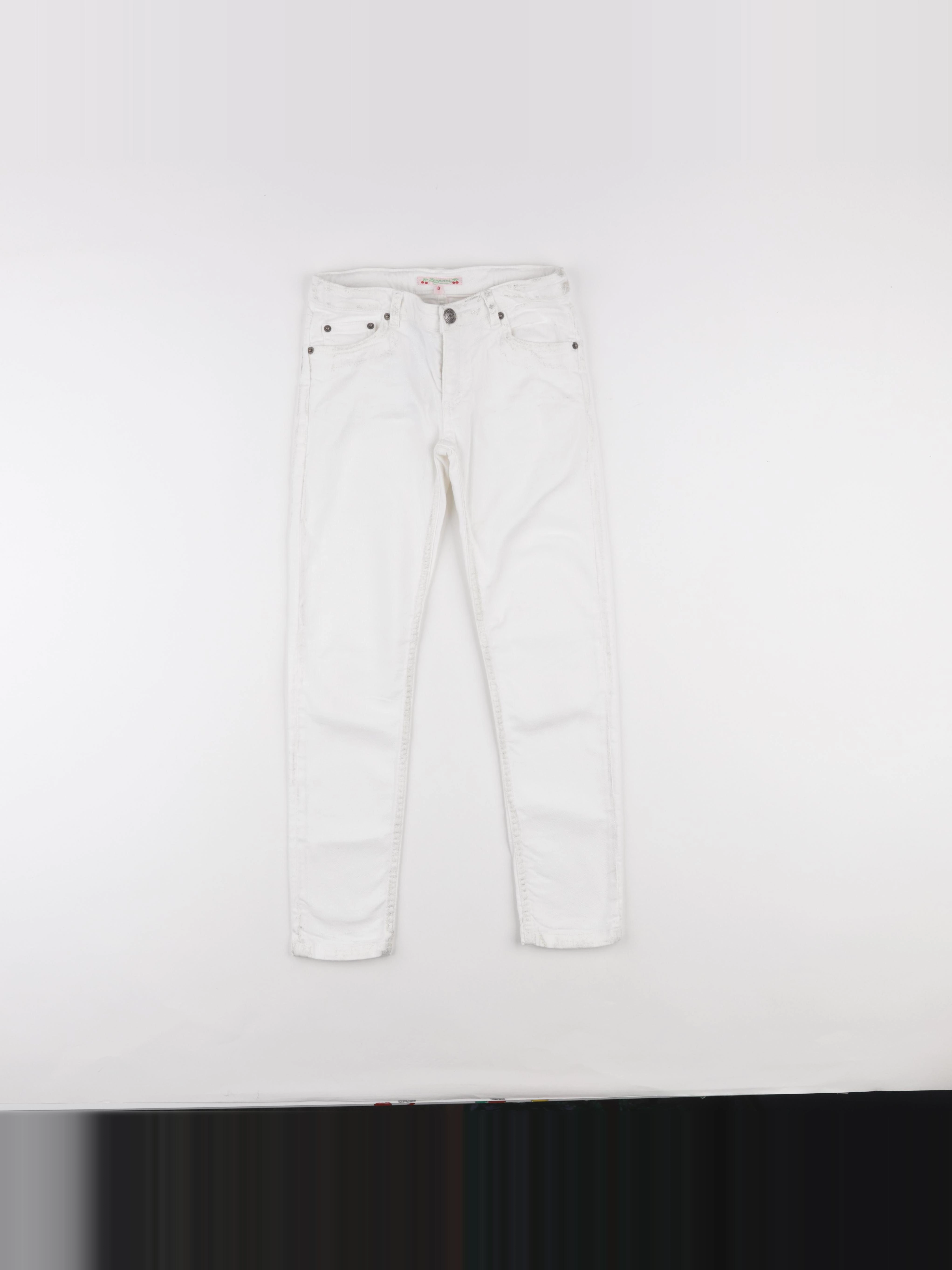 Bonpoint - jean blanc, or - 8 ans