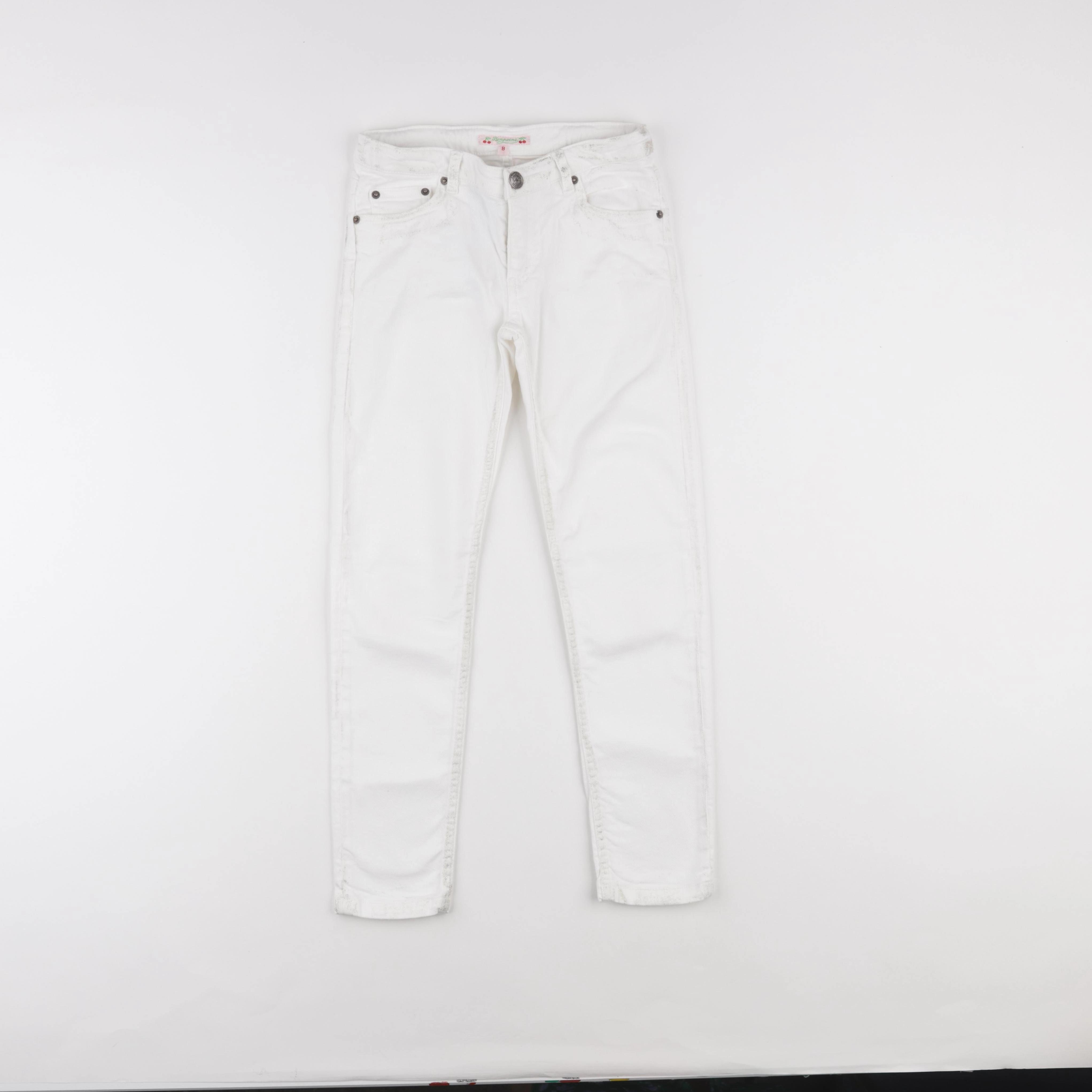 Bonpoint - jean blanc, or - 8 ans