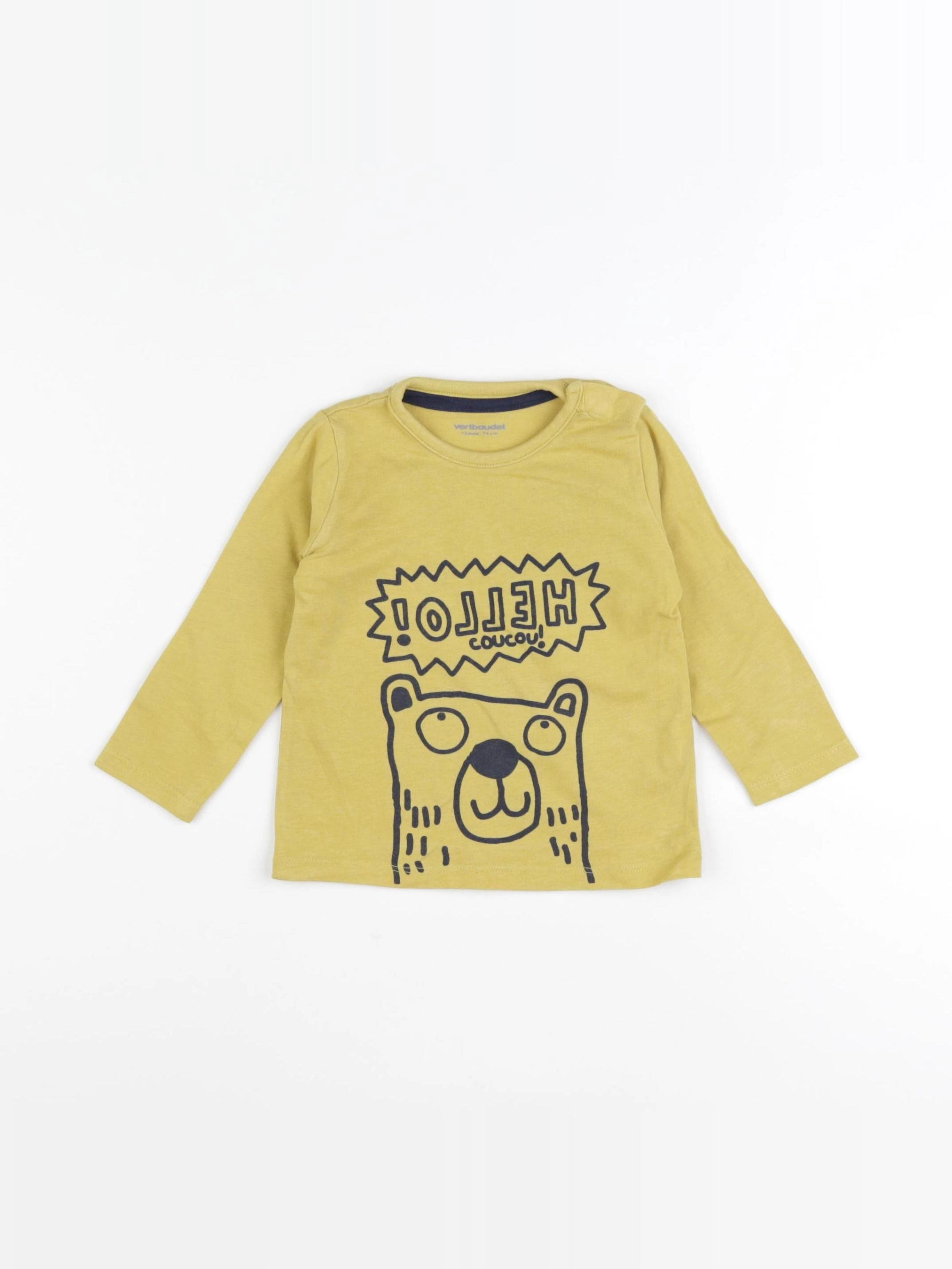 Vertbaudet - tee-shirt jaune - 12 mois