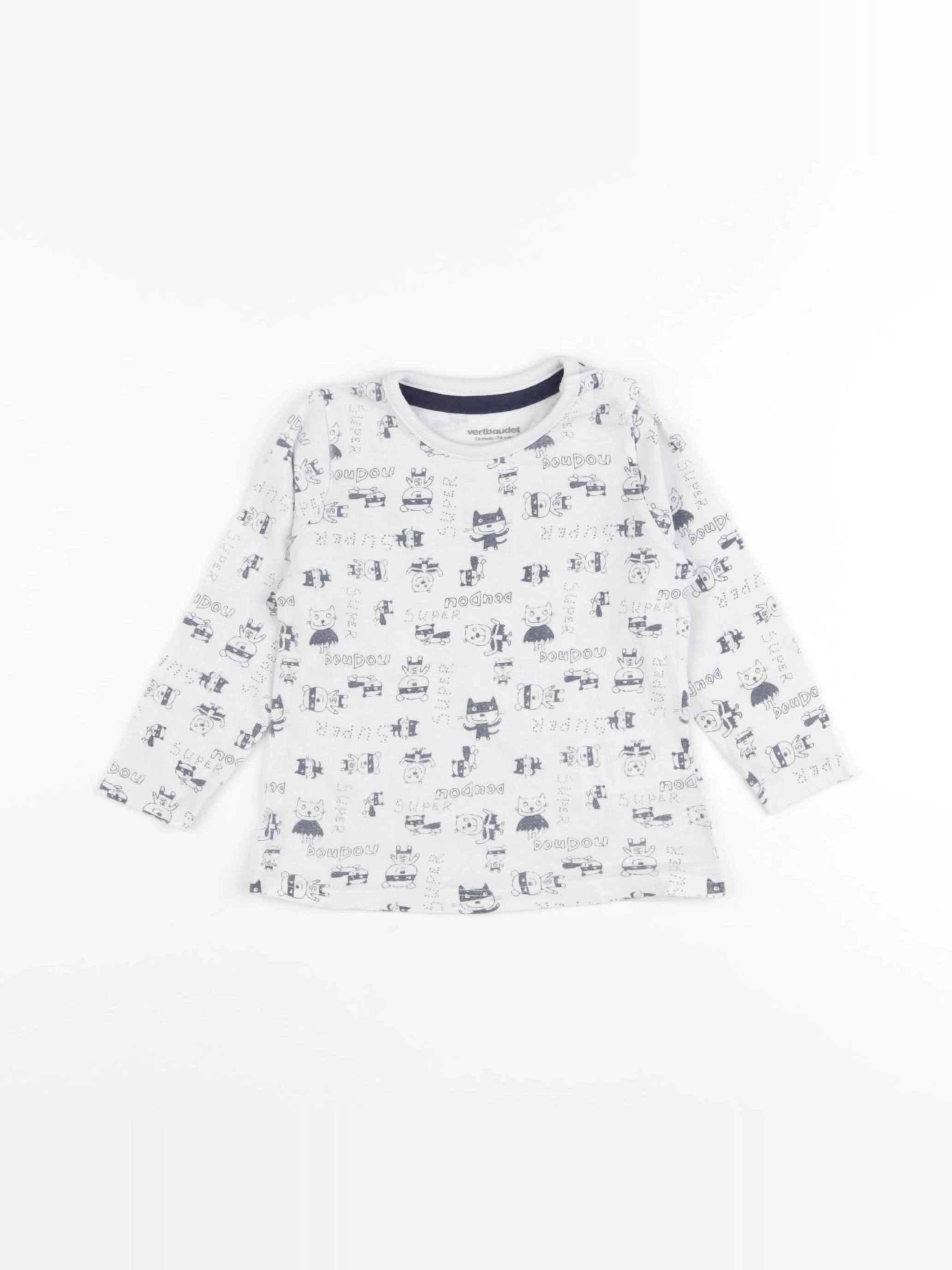 Vertbaudet - tee-shirt blanc - 12 mois